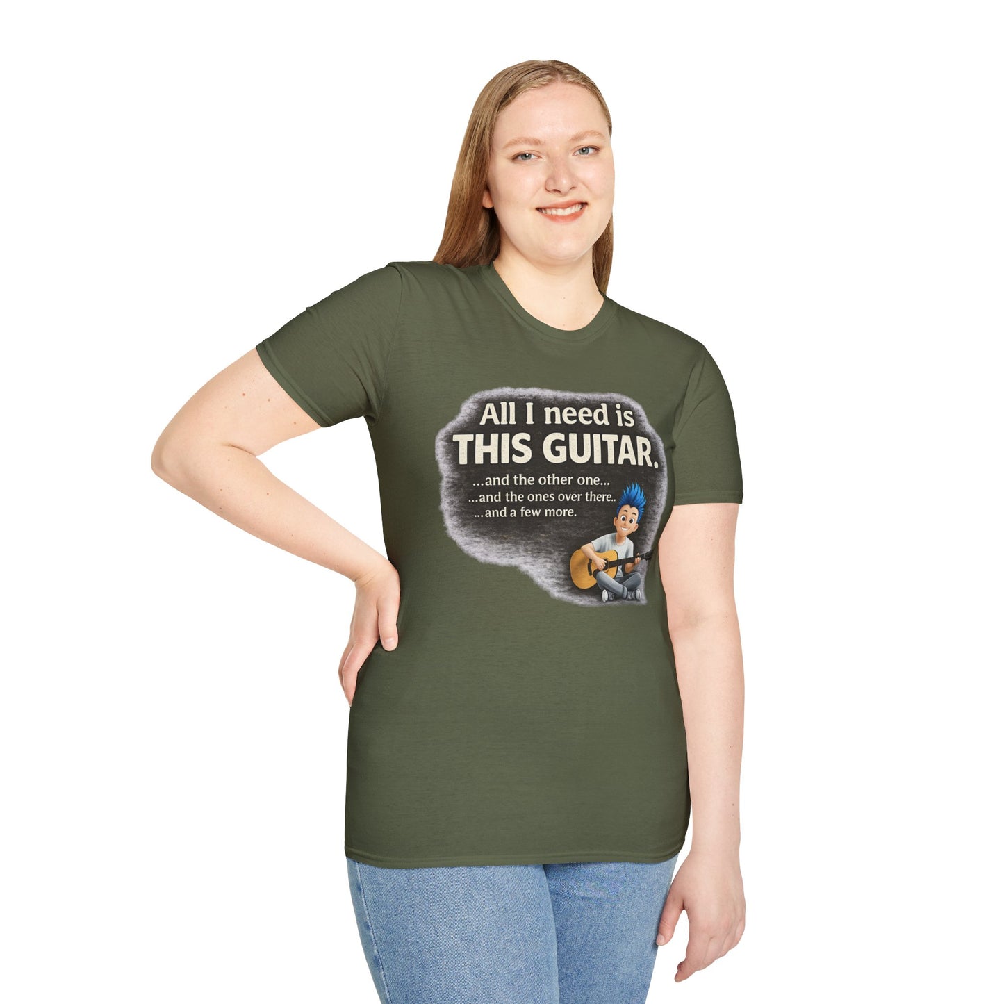 Guitar Lover T-Shirt — "All I Need Is This Guitar" Graphic Tee