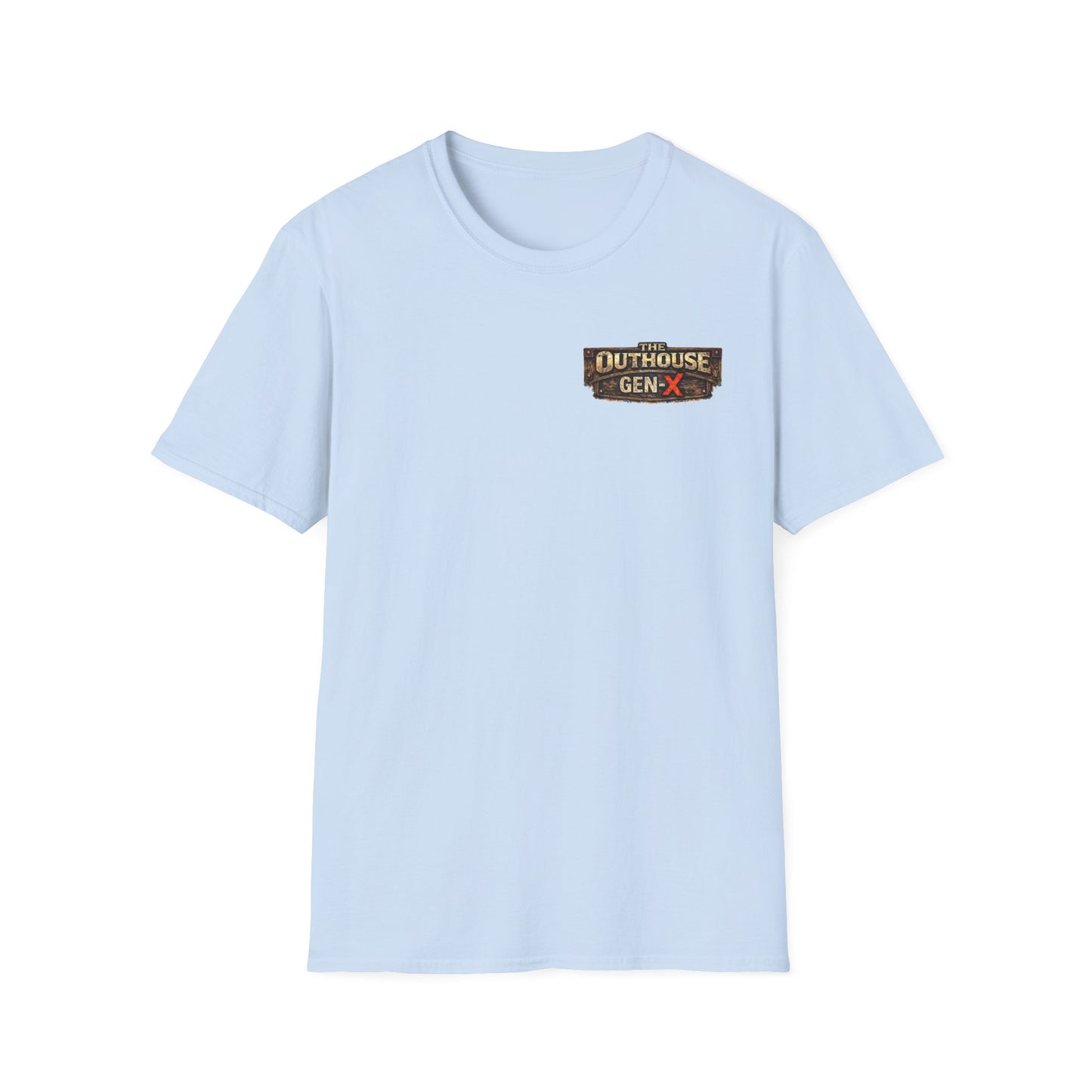 Outhouse Salute T-Shirt — Rustic Hand Gesture Graphic Tee