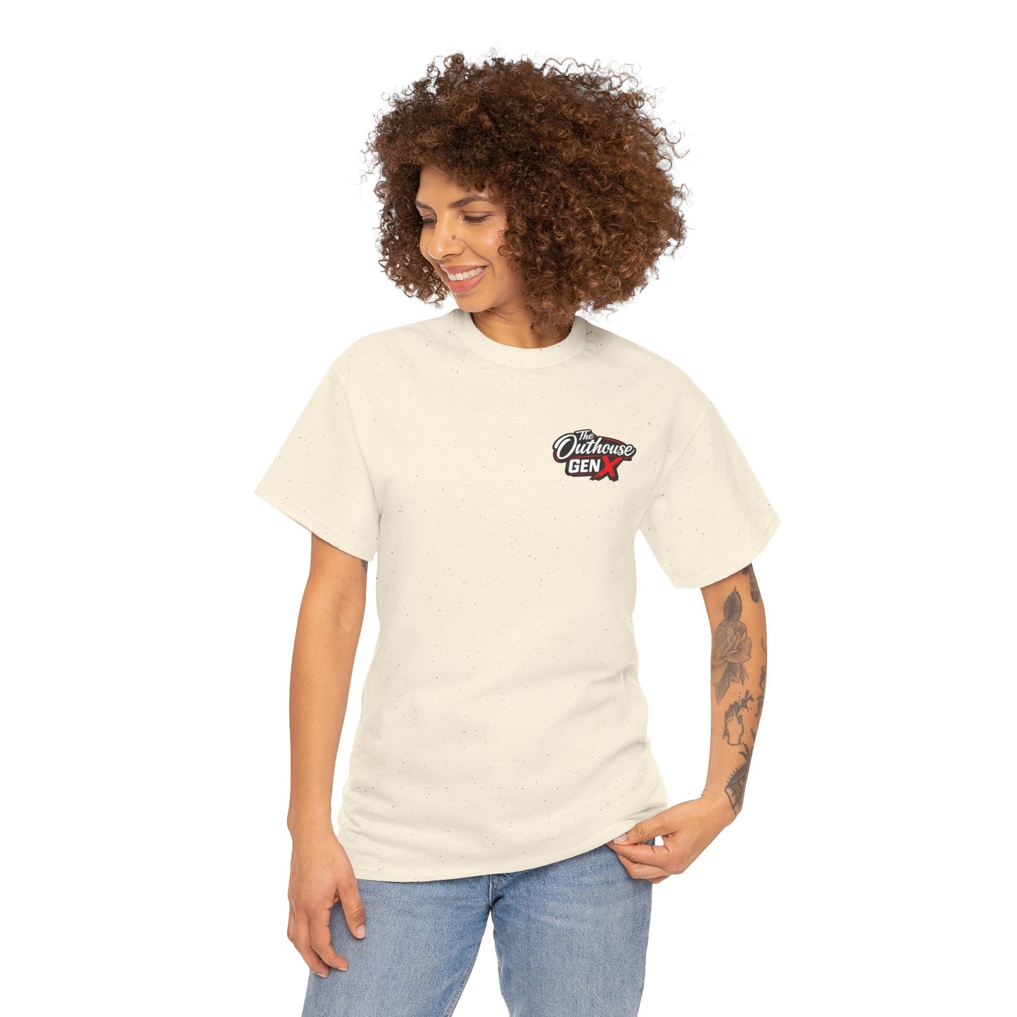 The Outhouse Gen X Tee — Retro Campfire Nostalgia Graphic T-Shirt