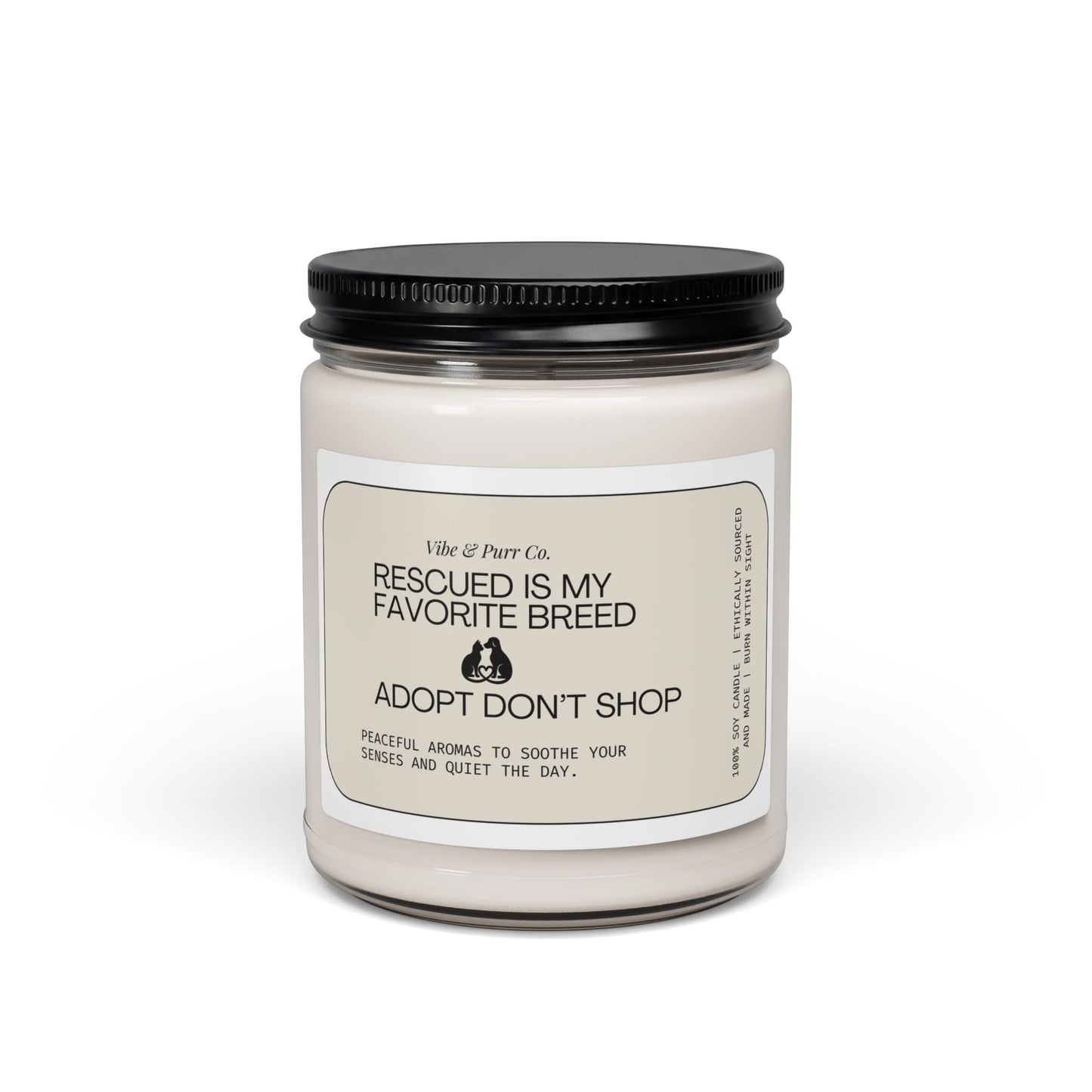 Adopt Don’t Shop Soy Candle — 9oz Scented Candle for Animal Rescue Support