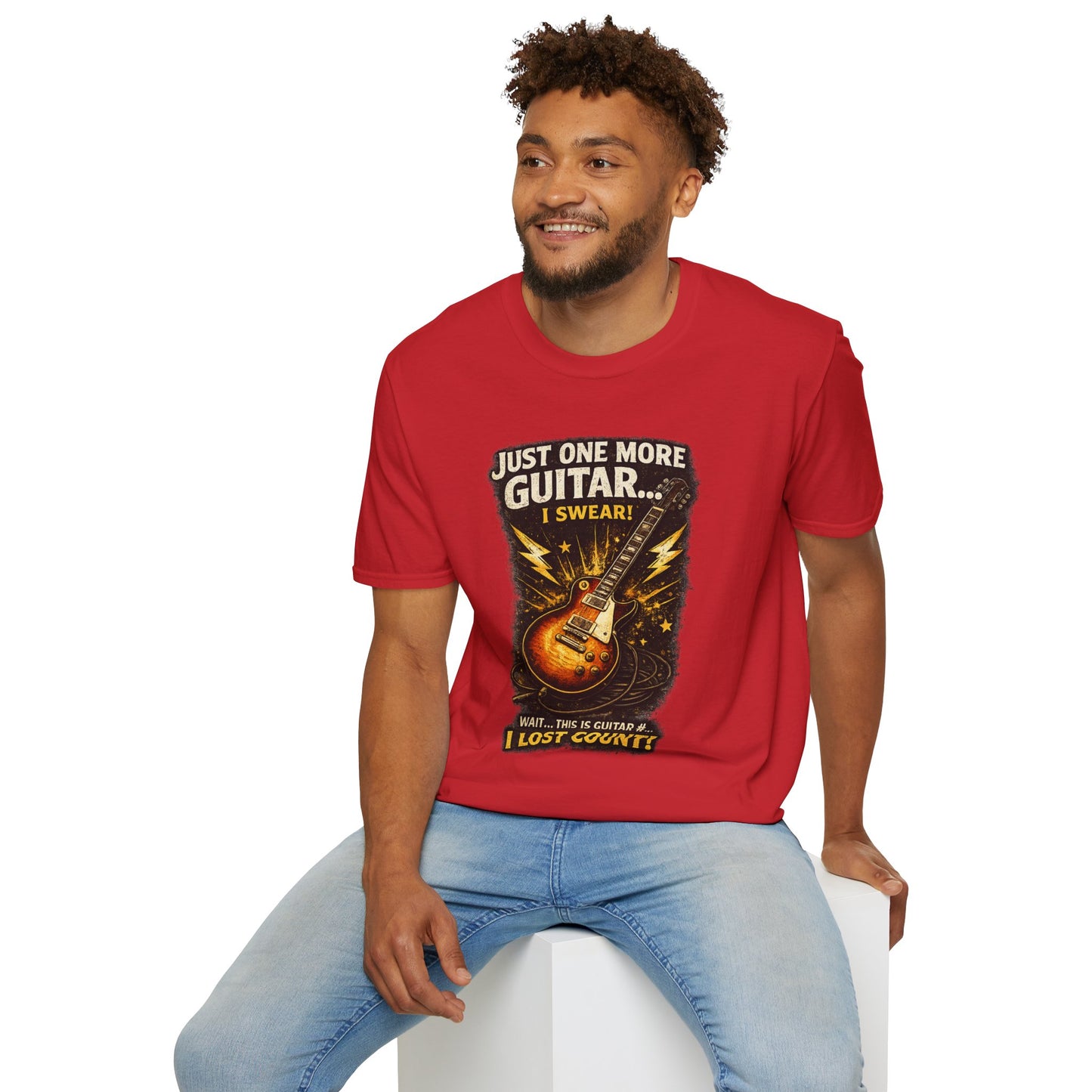 Guitar Lover T‑Shirt — "Just One More Guitar, I Lost Count" Retro Electric Guitar Tee