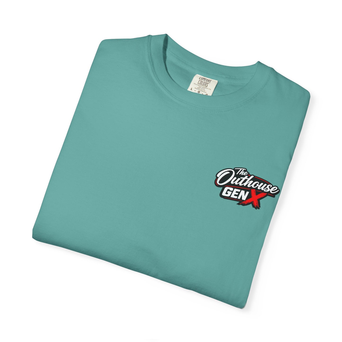Outhouse Gen X Graphic T-Shirt — Vintage Campfire Adventure Back Print