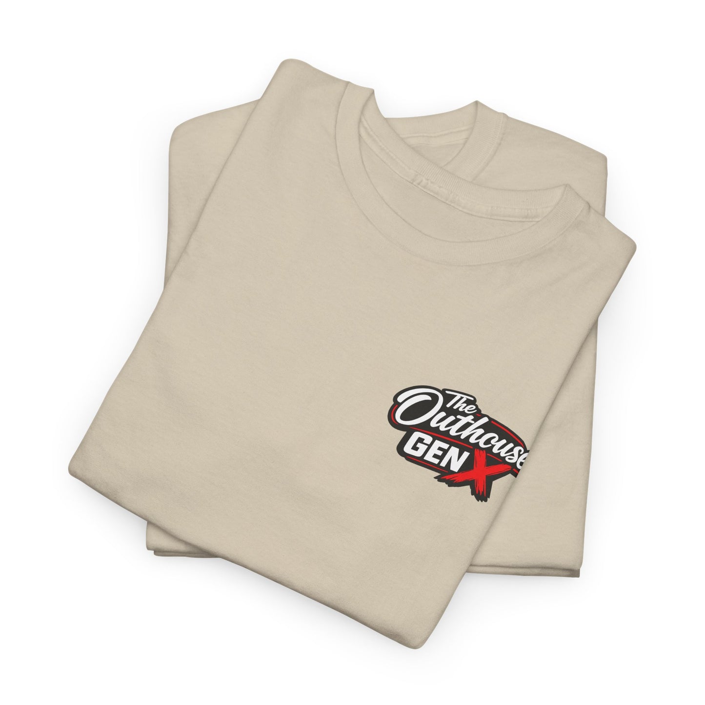 The Outhouse Gen X Tee — Retro Campfire Nostalgia Graphic T-Shirt