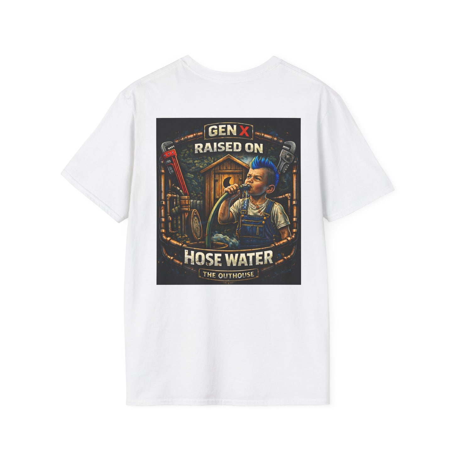 Gen X Hose Water T-Shirt — "Raised on Hose Water" Retro Firehouse Tee