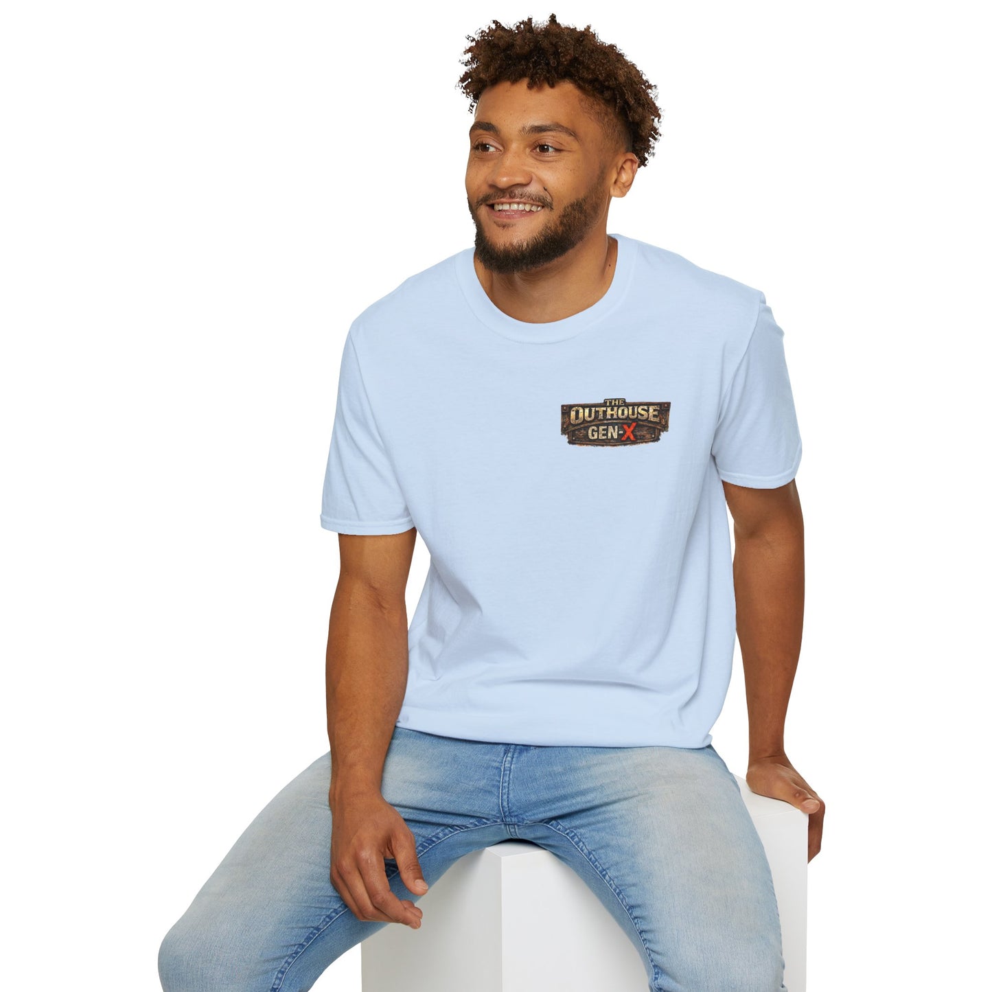 Outhouse Salute T-Shirt — Rustic Hand Gesture Graphic Tee