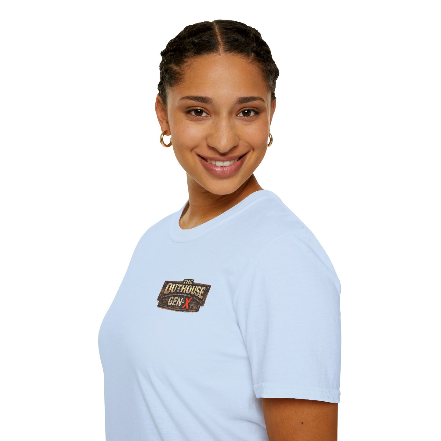 Outhouse Salute T-Shirt — Rustic Hand Gesture Graphic Tee