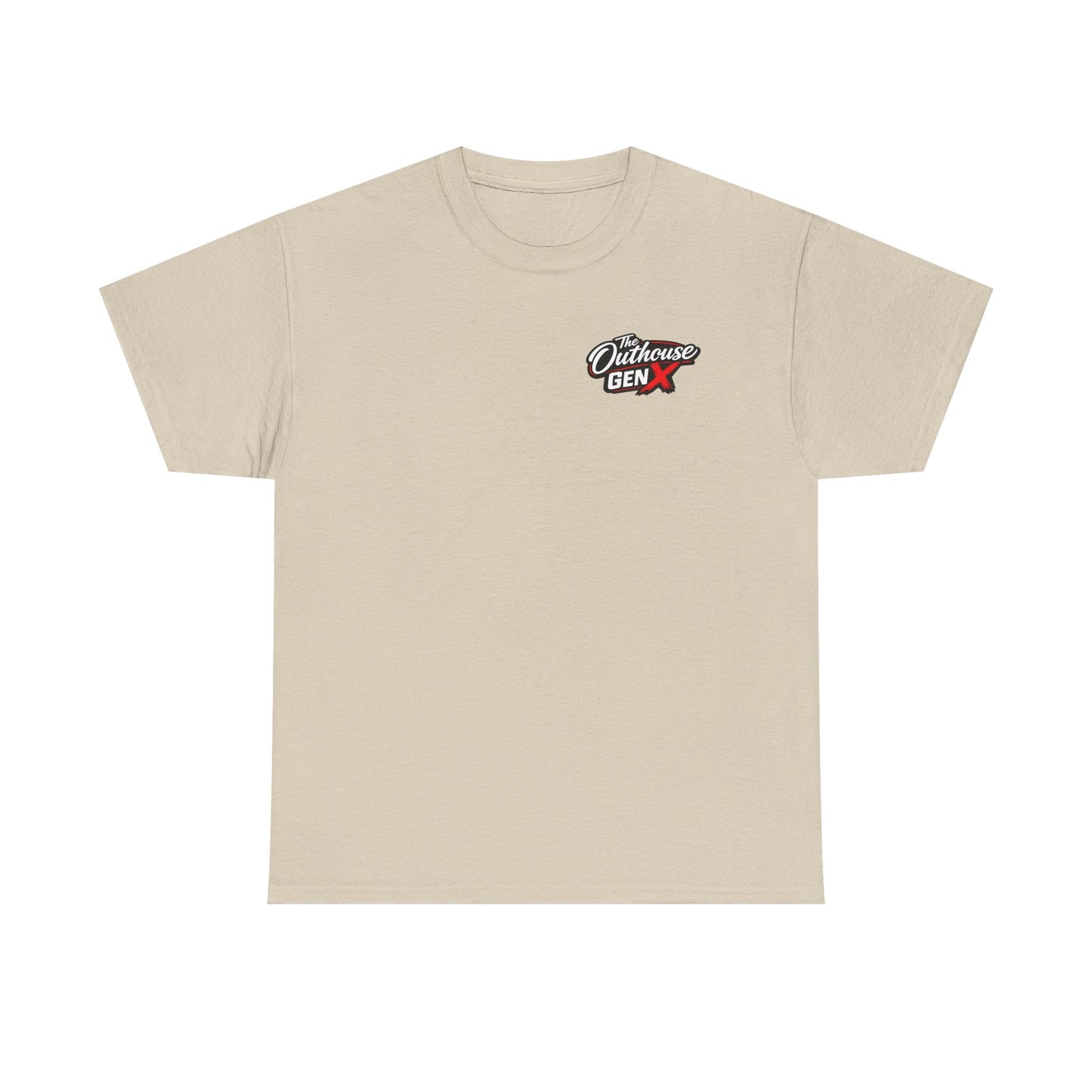 The Outhouse Gen X Tee — Retro Campfire Nostalgia Graphic T-Shirt