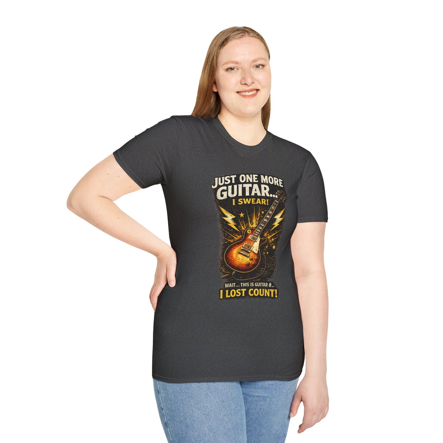 Guitar Lover T‑Shirt — "Just One More Guitar, I Lost Count" Retro Electric Guitar Tee
