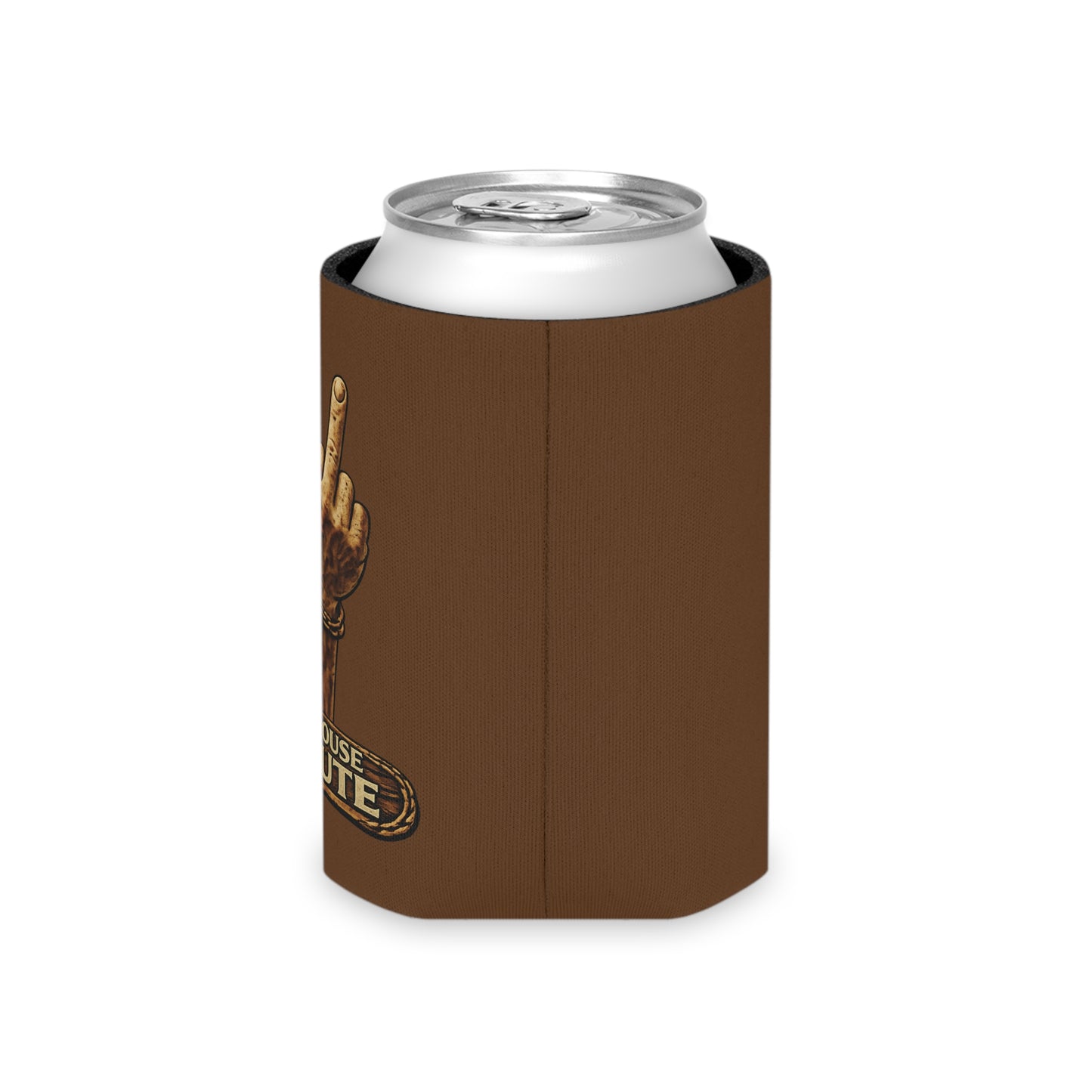 Outhouse Salute Can Cooler — Neoprene Koozie for BBQs & Tailgates