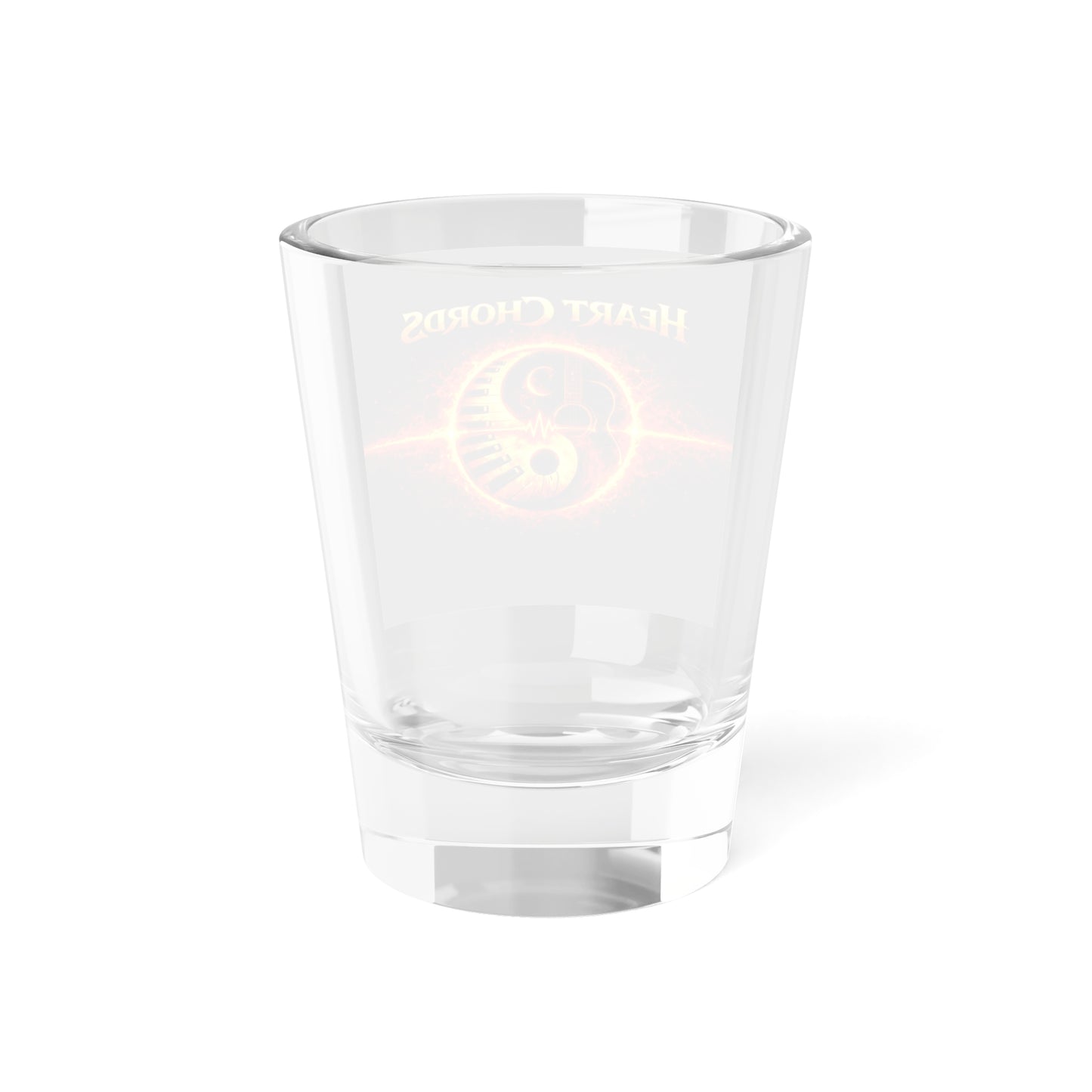 Heart Chords Fire Yin-Yang Shot Glass — 1.5oz Musician Gift