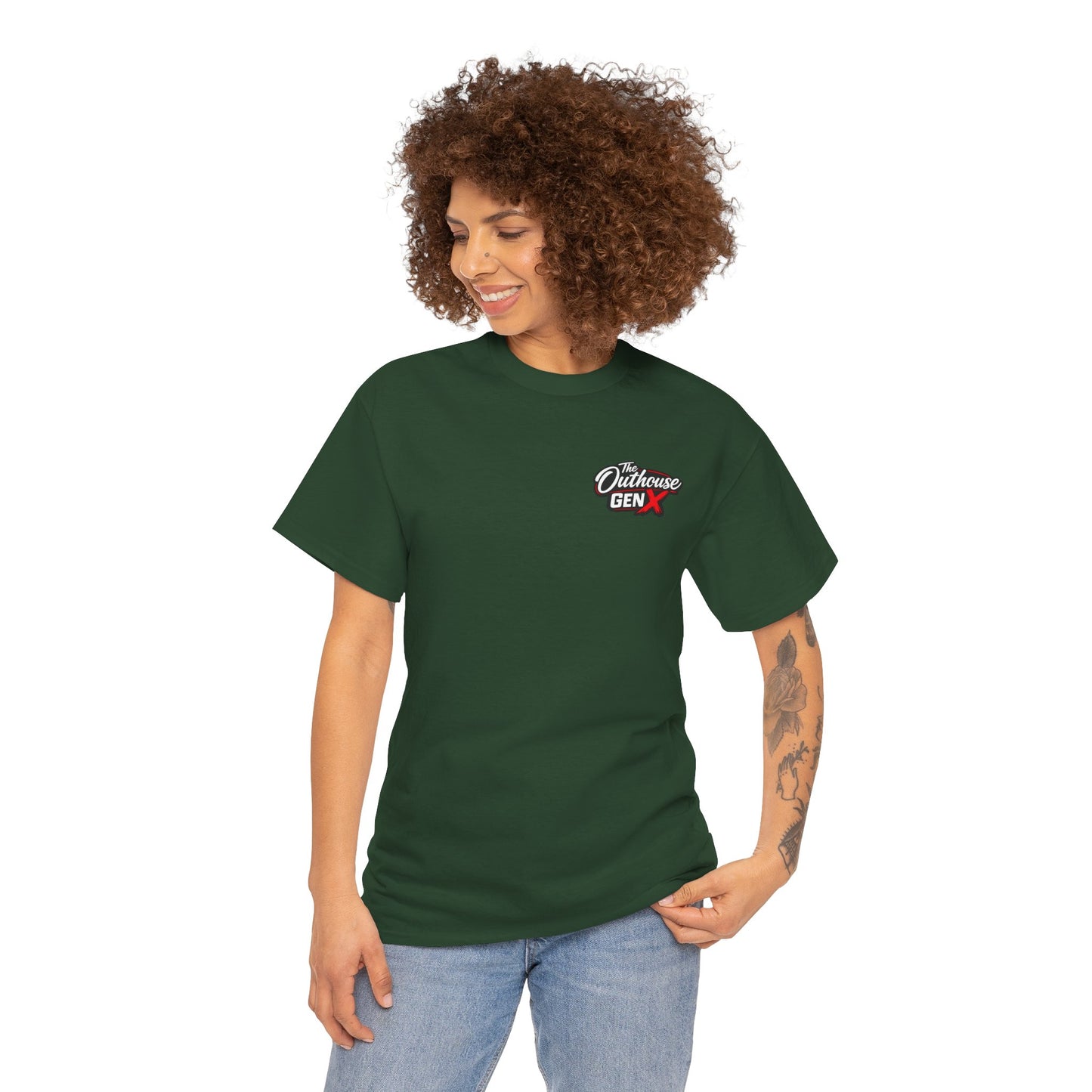 The Outhouse Gen X Tee — Retro Campfire Nostalgia Graphic T-Shirt