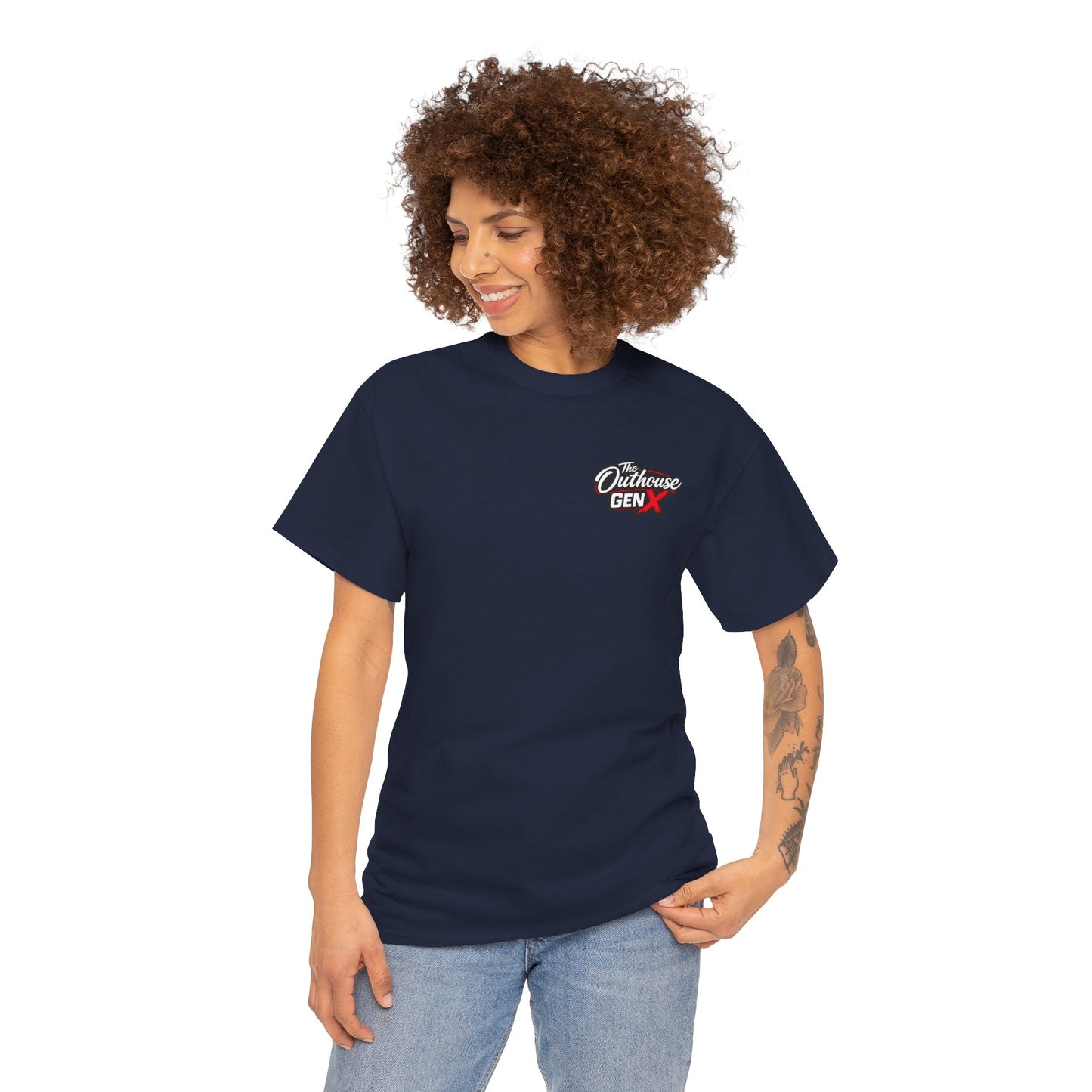 The Outhouse Gen X Tee — Retro Campfire Nostalgia Graphic T-Shirt