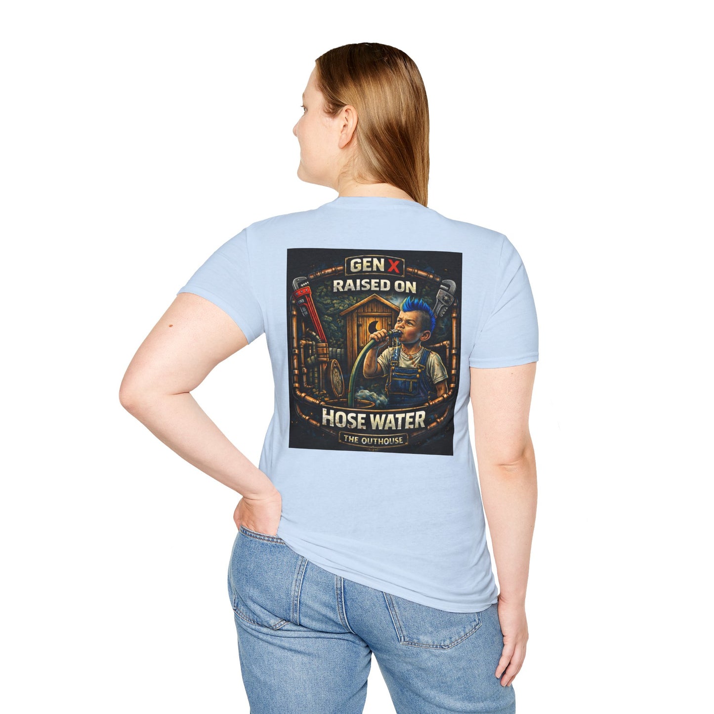 Gen X Hose Water T-Shirt — "Raised on Hose Water" Retro Firehouse Tee