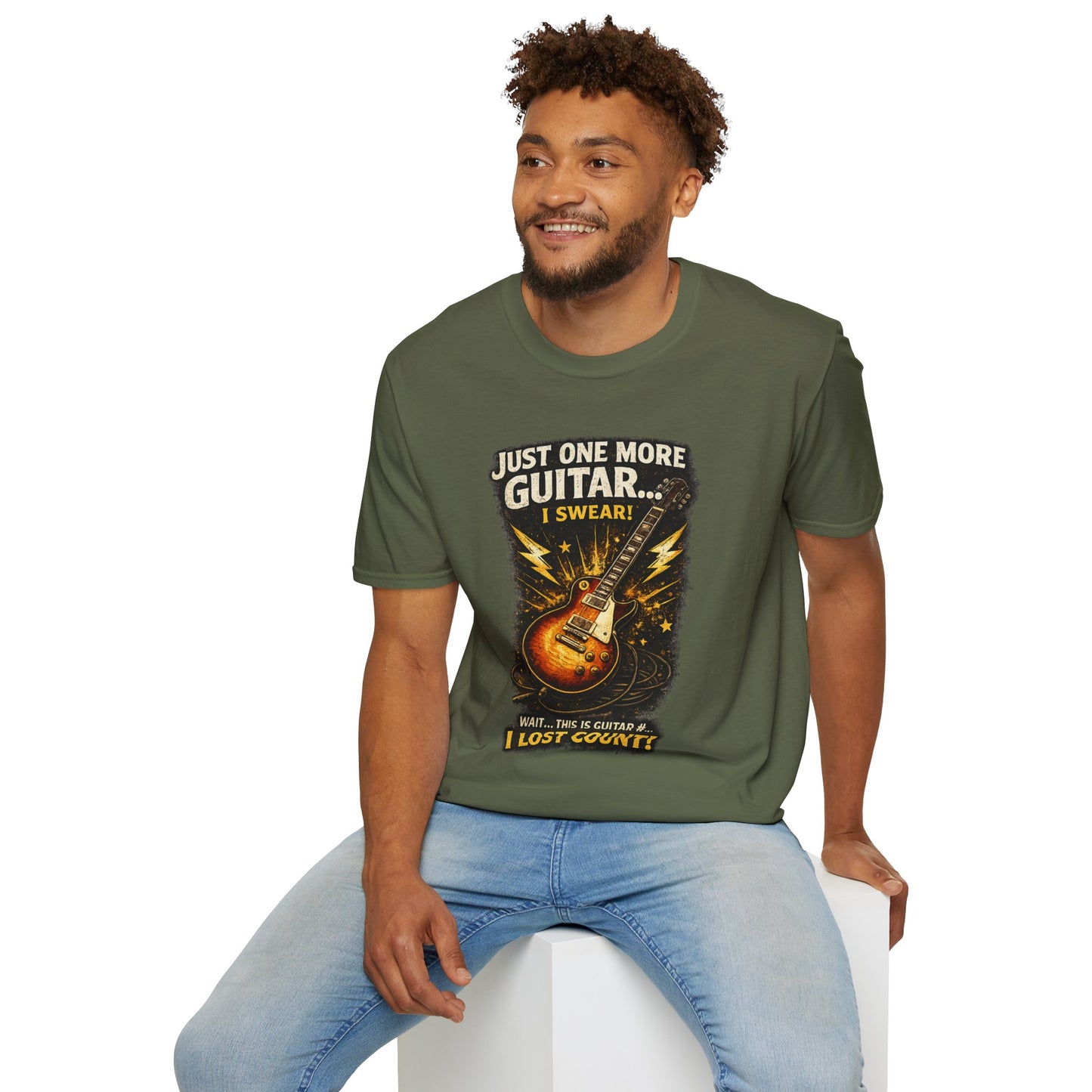 Guitar Lover T‑Shirt — "Just One More Guitar, I Lost Count" Retro Electric Guitar Tee