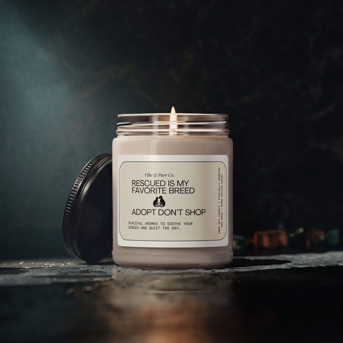 Adopt Don’t Shop Soy Candle — 9oz Scented Candle for Animal Rescue Support