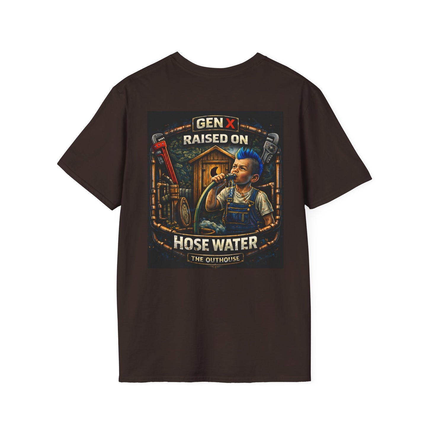 Gen X Hose Water T-Shirt — "Raised on Hose Water" Retro Firehouse Tee