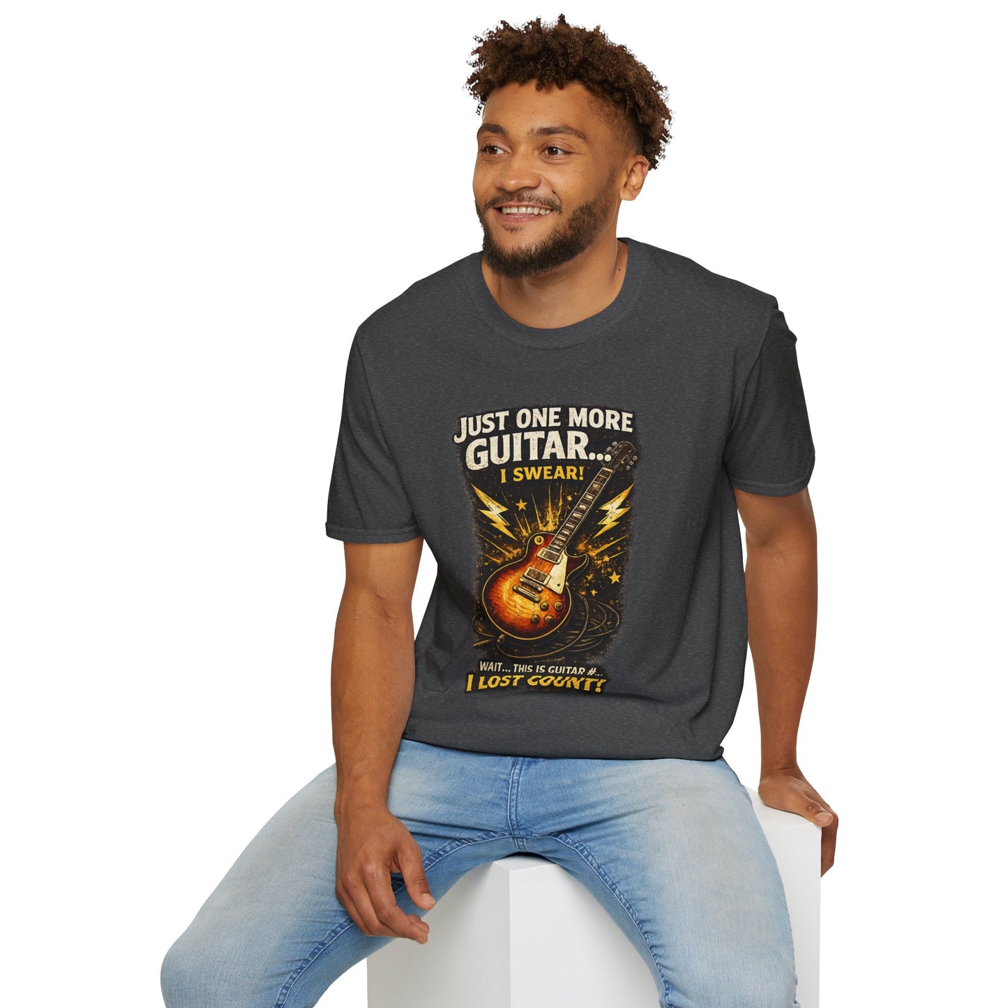 Guitar Lover T‑Shirt — "Just One More Guitar, I Lost Count" Retro Electric Guitar Tee