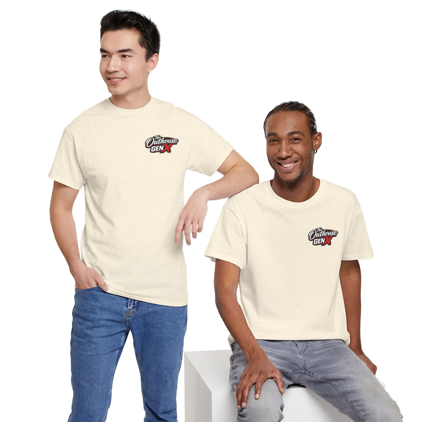 The Outhouse Gen X Tee — Retro Campfire Nostalgia Graphic T-Shirt