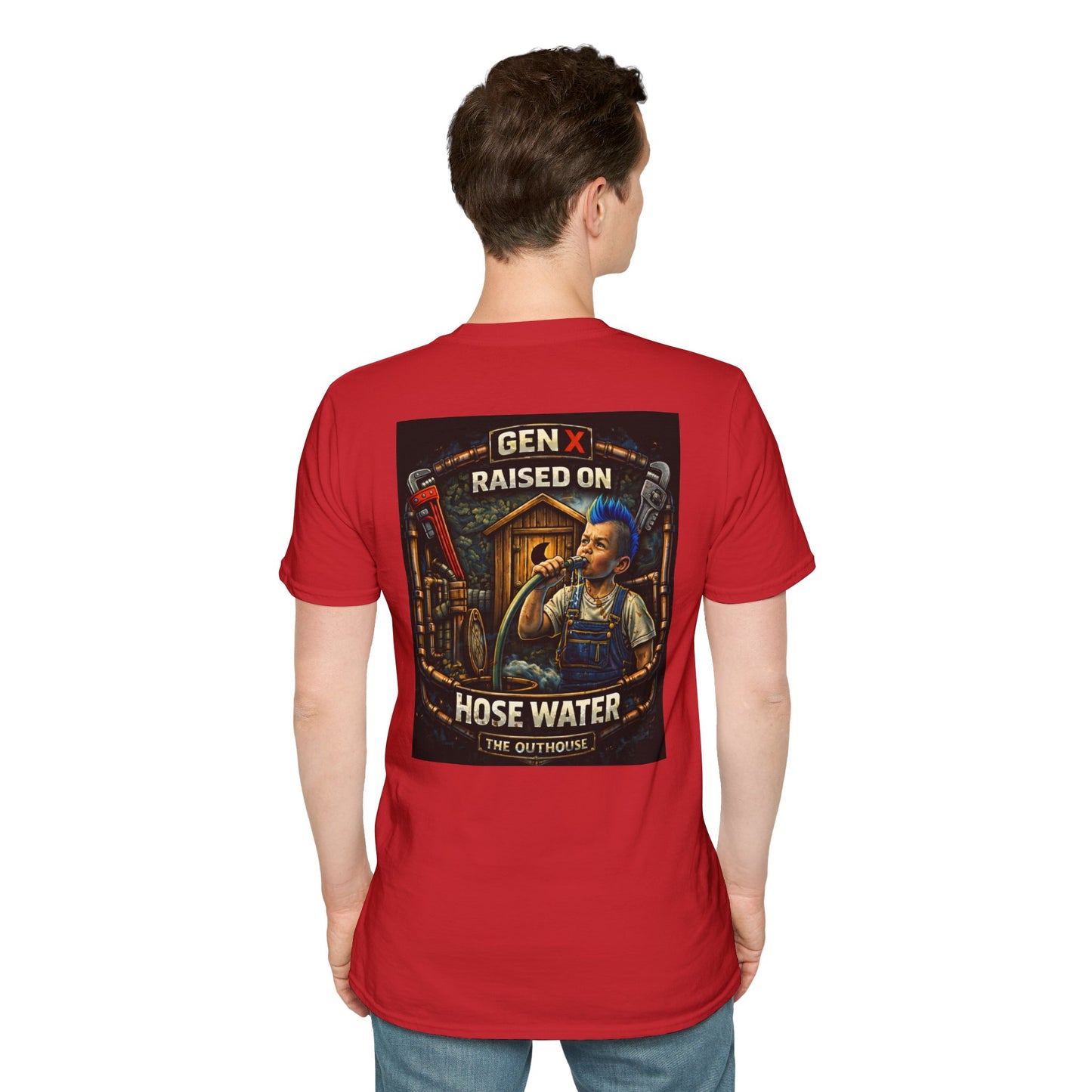 Gen X Hose Water T-Shirt — "Raised on Hose Water" Retro Firehouse Tee