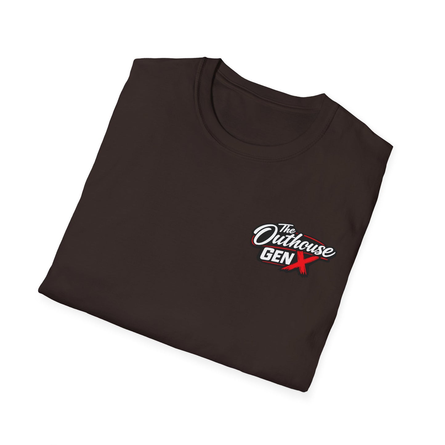 Raised Outside Outhouse Tee — Gen X Retro Outdoor Humor T-Shirt