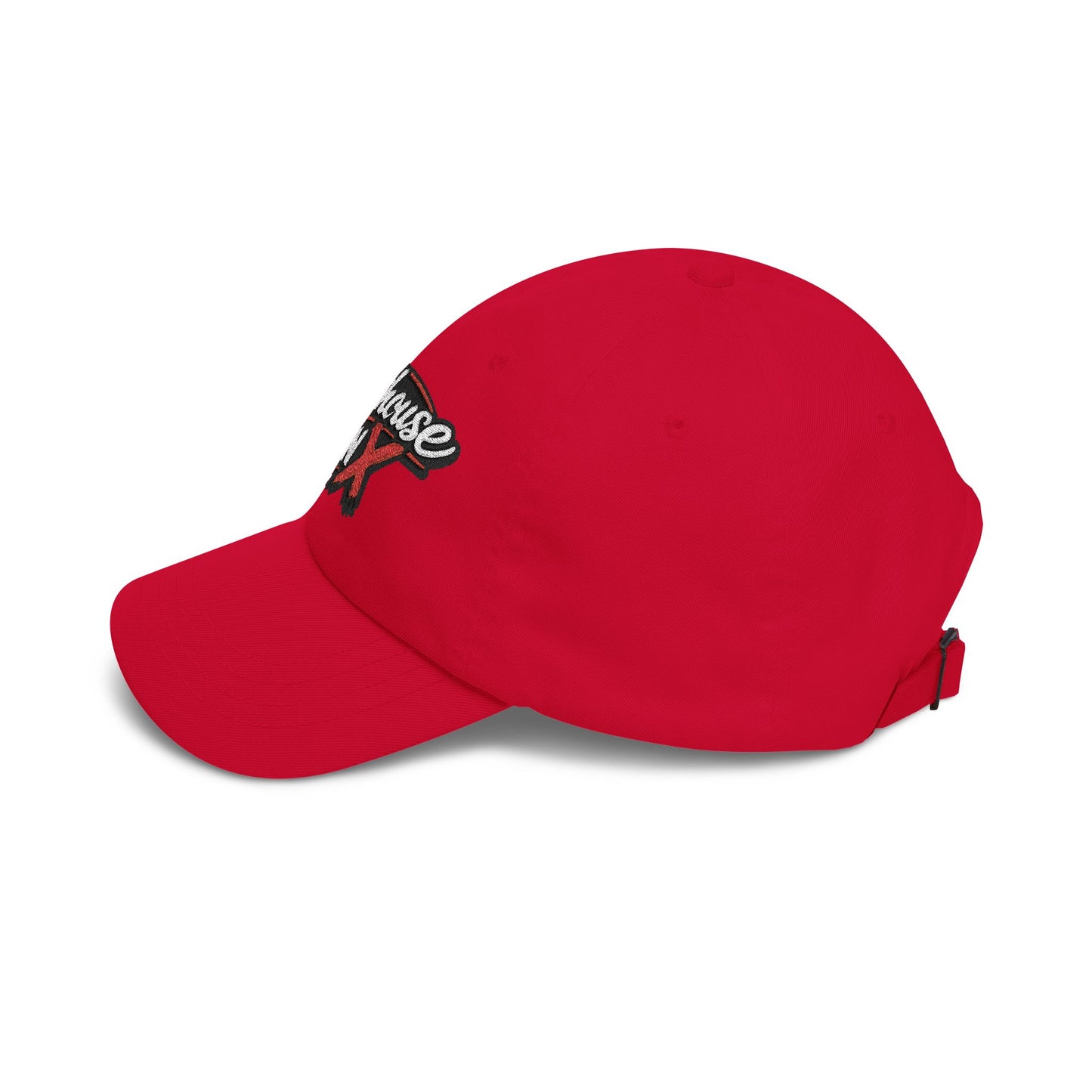 Outhouse Gen‑X Dad Cap — Bold Red X Logo Hat