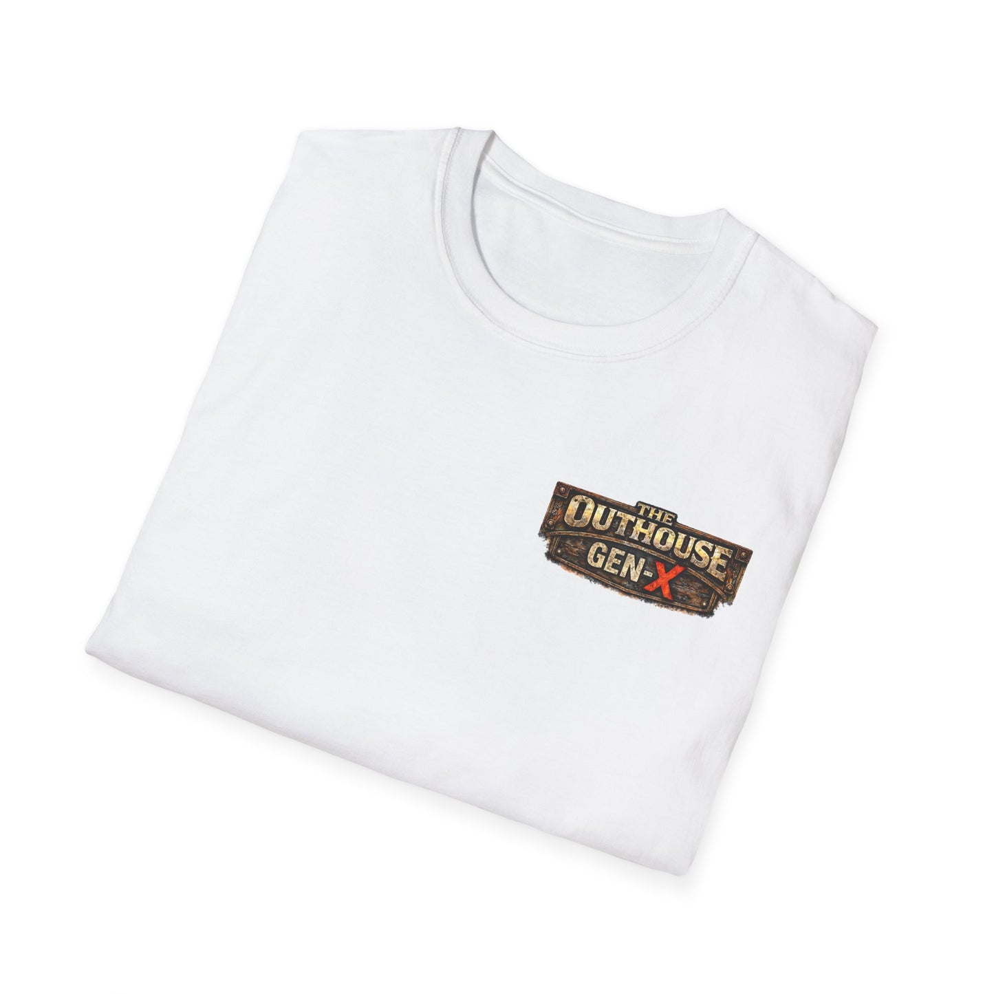 Outhouse Salute T-Shirt — Rustic Hand Gesture Graphic Tee