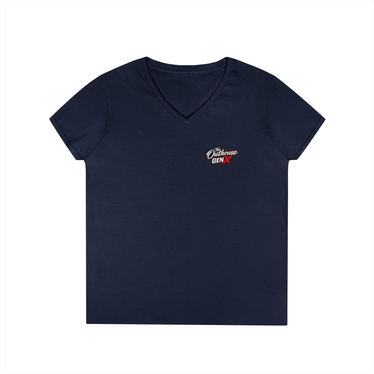 Gen X Raised Outside V‑Neck Tee — "Raised Outside" Retro Bike Graphic