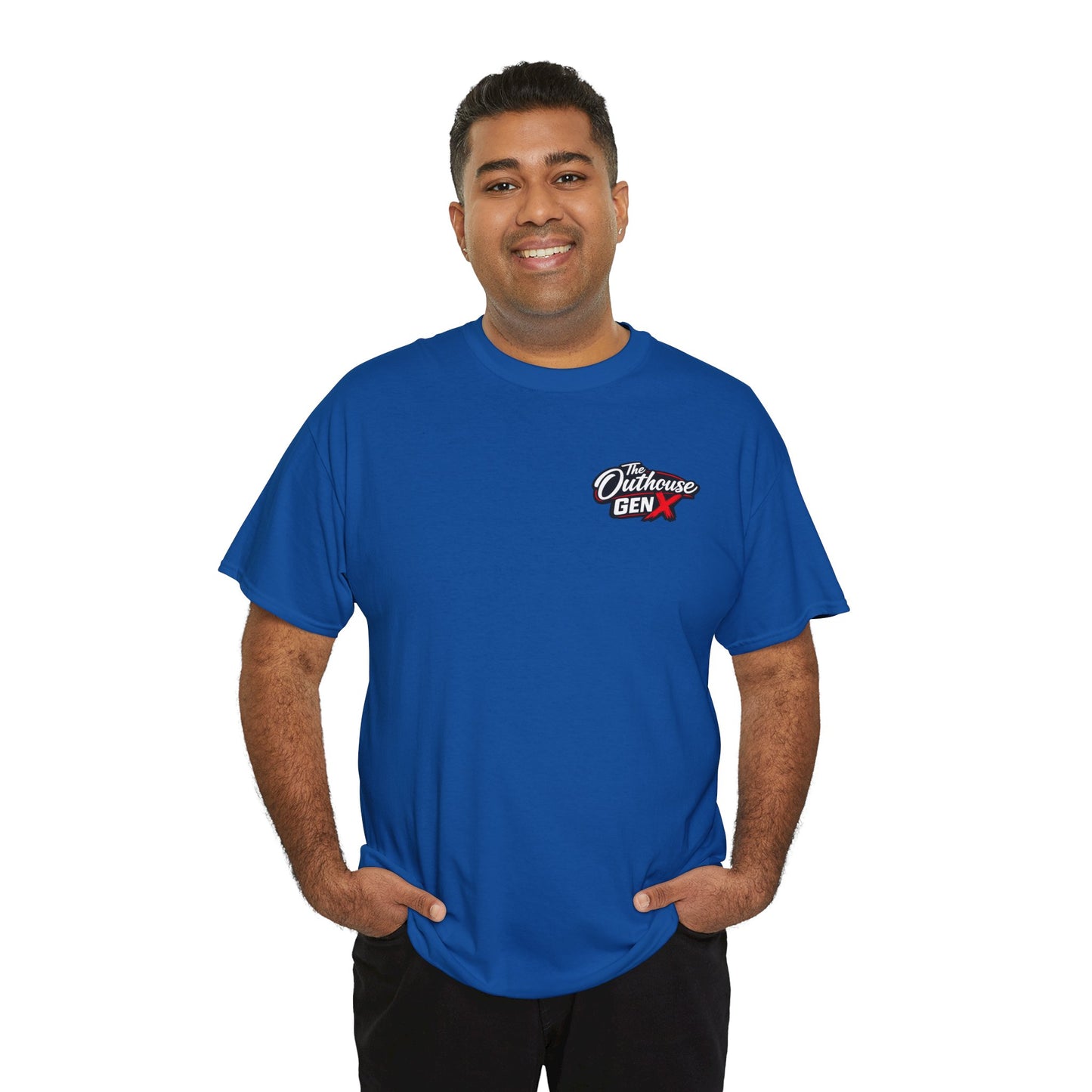 The Outhouse Gen X Tee — Retro Campfire Nostalgia Graphic T-Shirt