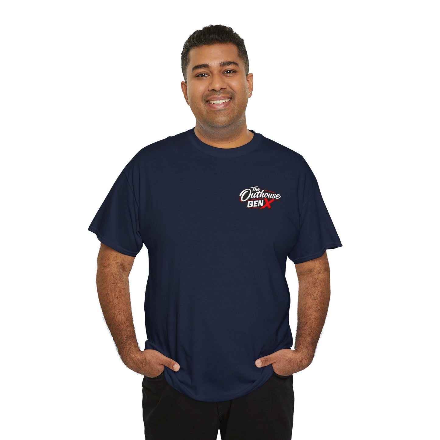 The Outhouse Gen X Tee — Retro Campfire Nostalgia Graphic T-Shirt