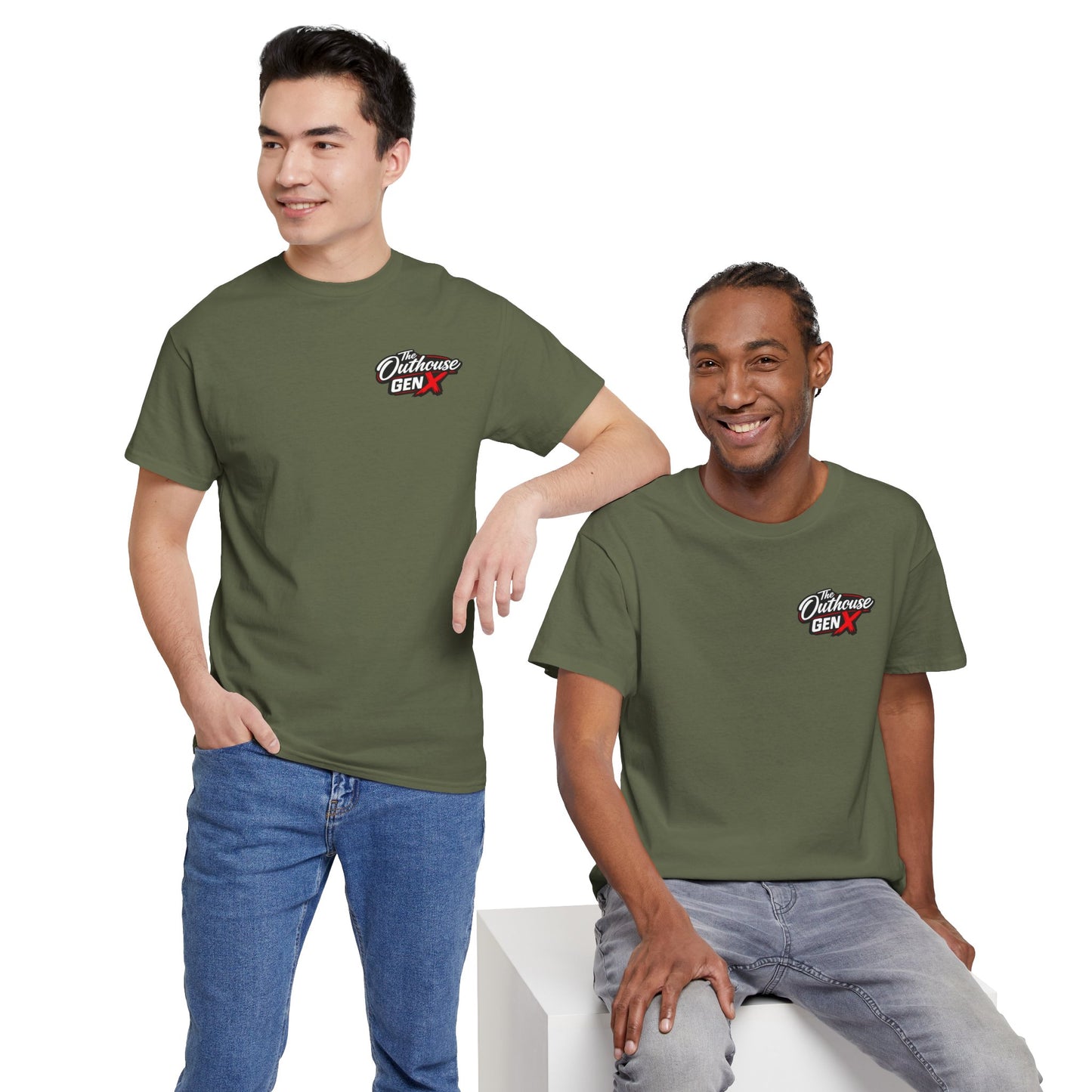 The Outhouse Gen X Tee — Retro Campfire Nostalgia Graphic T-Shirt