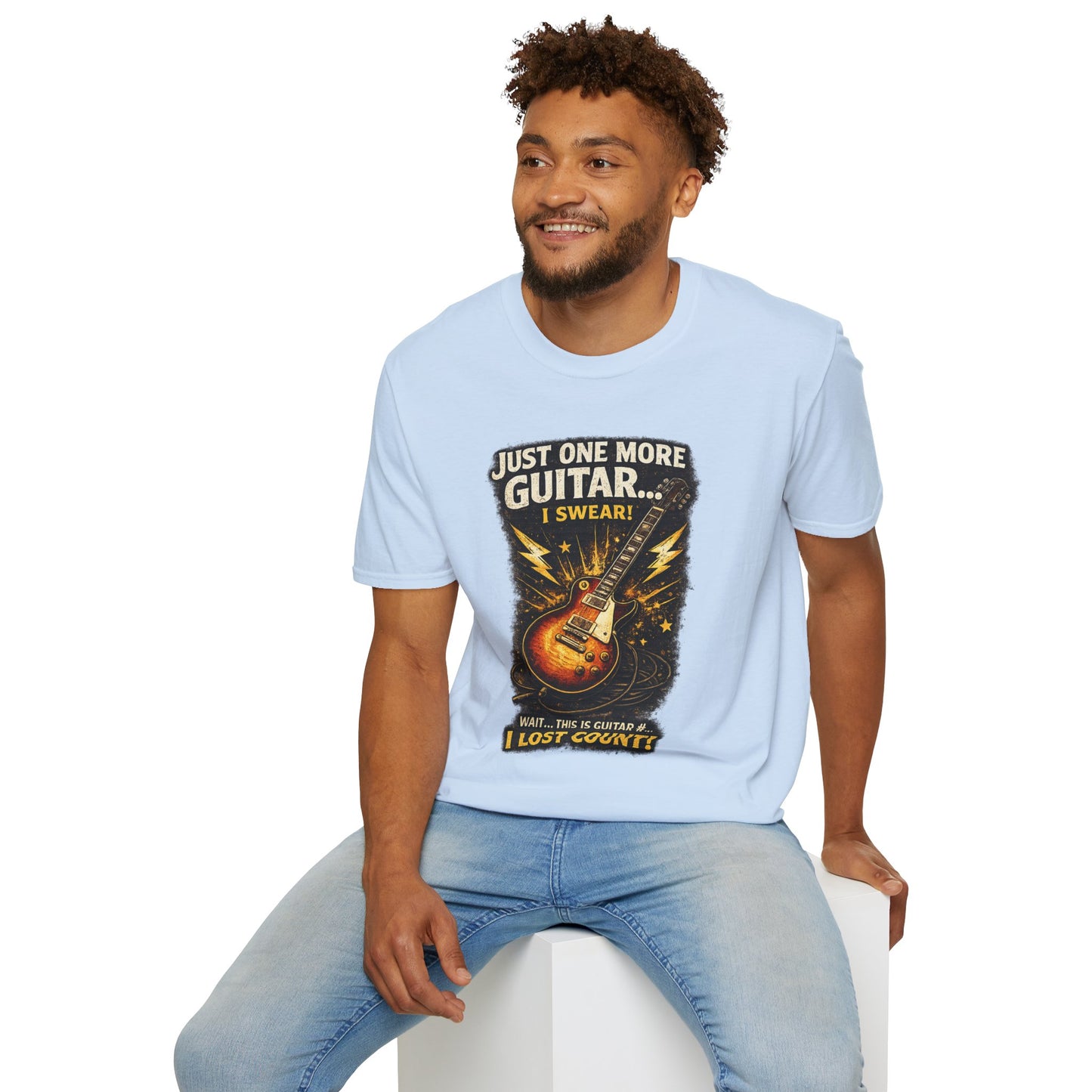 Guitar Lover T‑Shirt — "Just One More Guitar, I Lost Count" Retro Electric Guitar Tee
