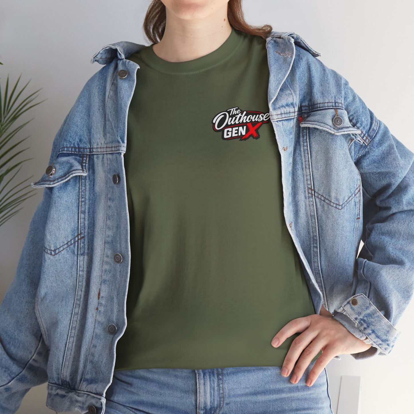 The Outhouse Gen X Tee — Retro Campfire Nostalgia Graphic T-Shirt
