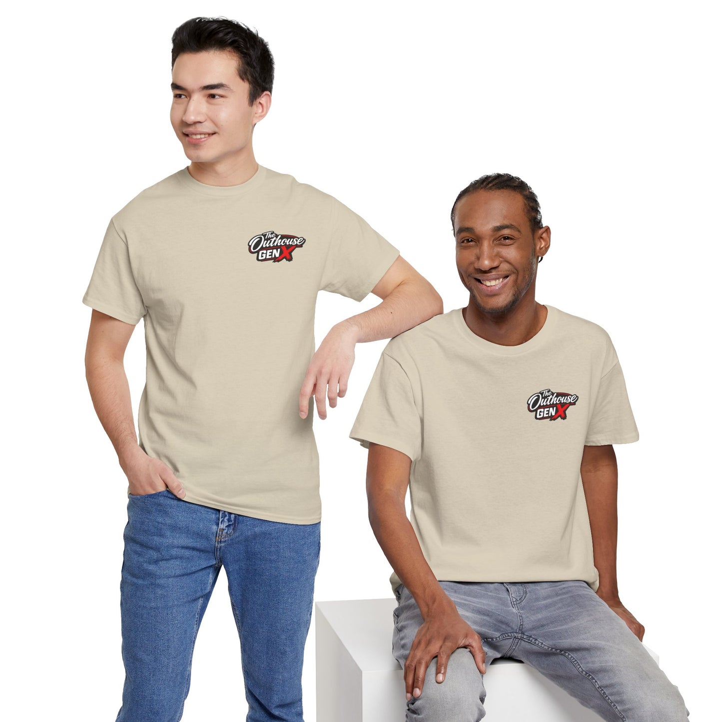 The Outhouse Gen X Tee — Retro Campfire Nostalgia Graphic T-Shirt