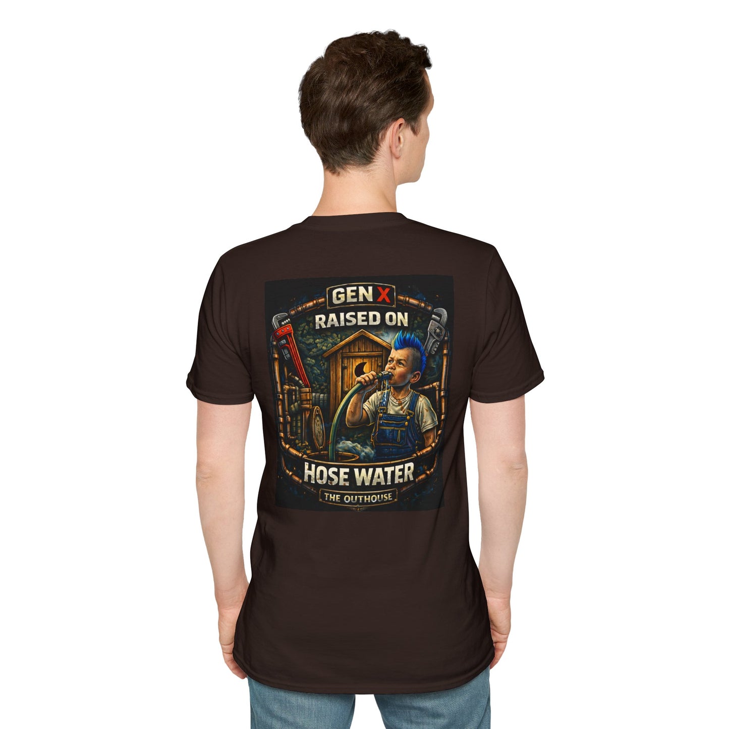 Gen X Hose Water T-Shirt — "Raised on Hose Water" Retro Firehouse Tee