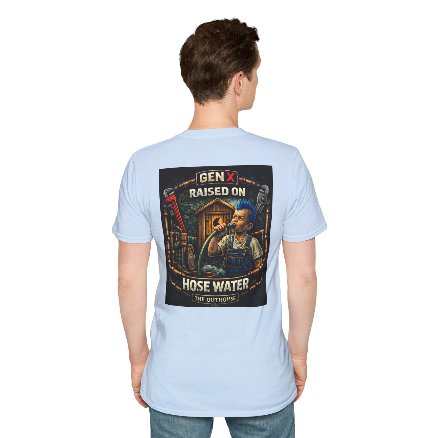 Gen X Hose Water T-Shirt — "Raised on Hose Water" Retro Firehouse Tee