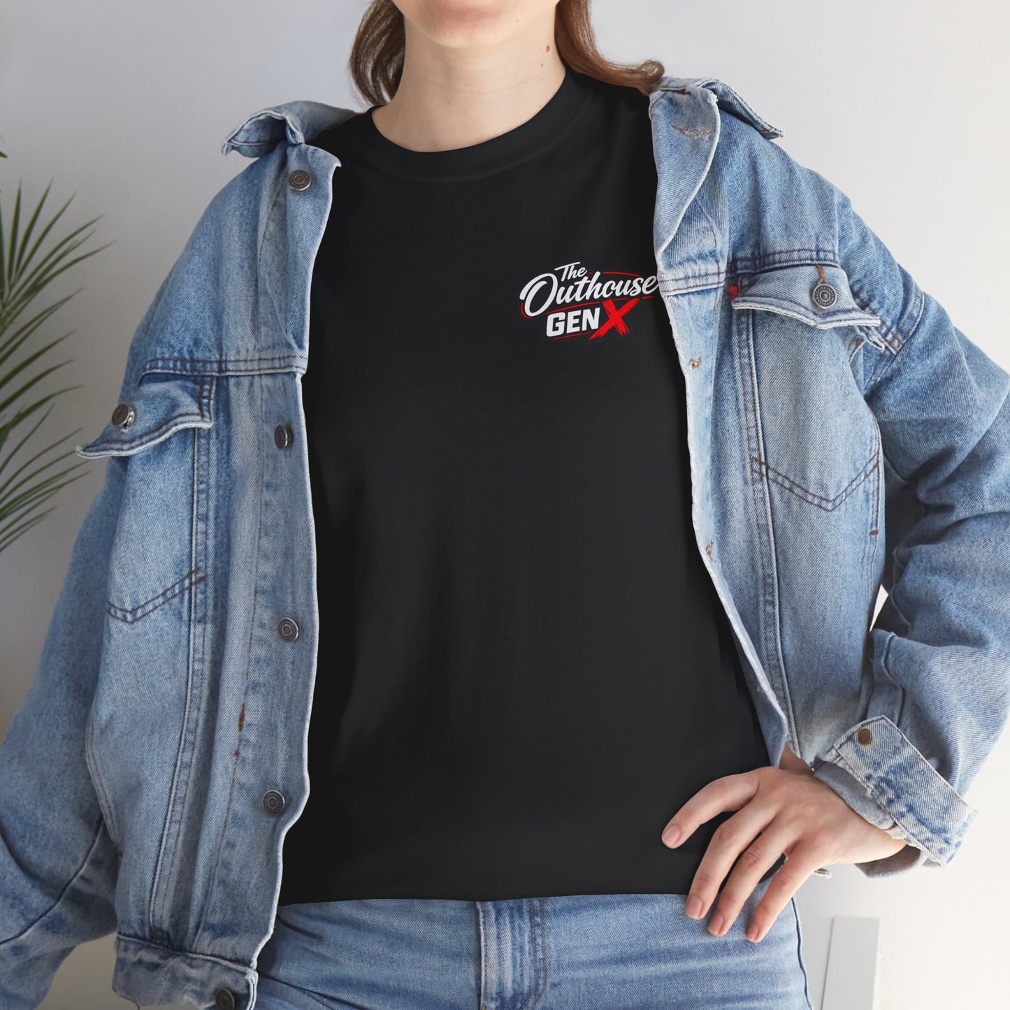 The Outhouse Gen X Tee — Retro Campfire Nostalgia Graphic T-Shirt