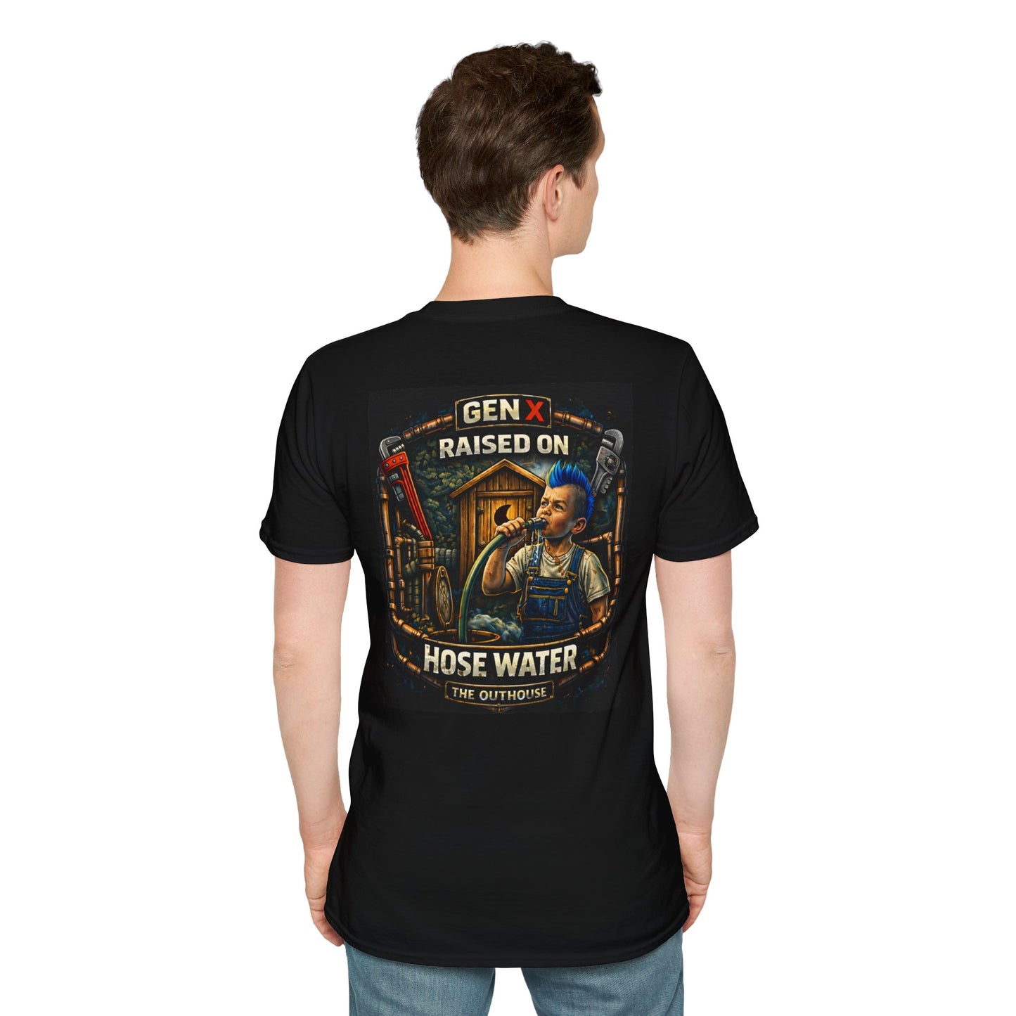 Gen X Hose Water T-Shirt — "Raised on Hose Water" Retro Firehouse Tee