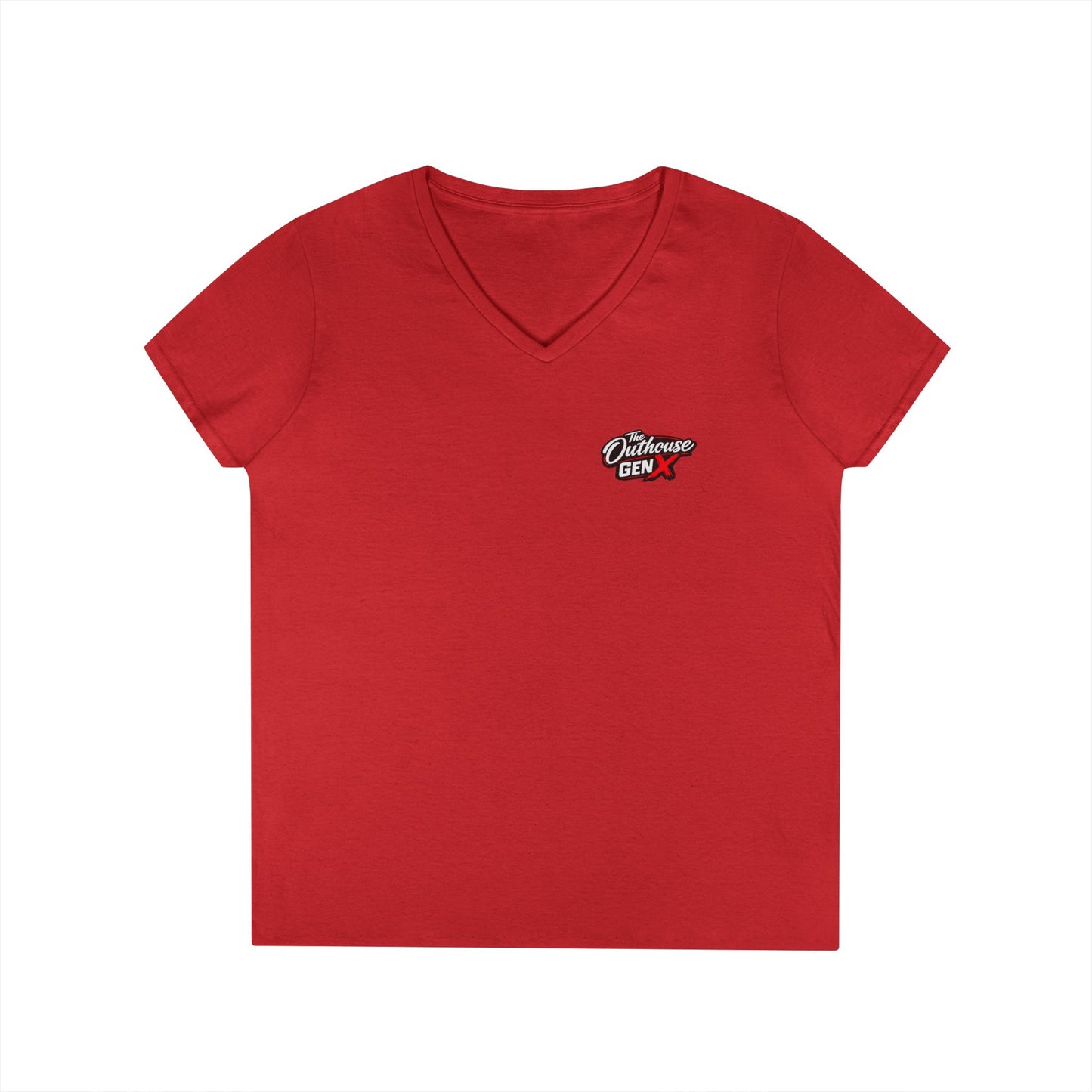 Gen X Raised Outside V‑Neck Tee — "Raised Outside" Retro Bike Graphic