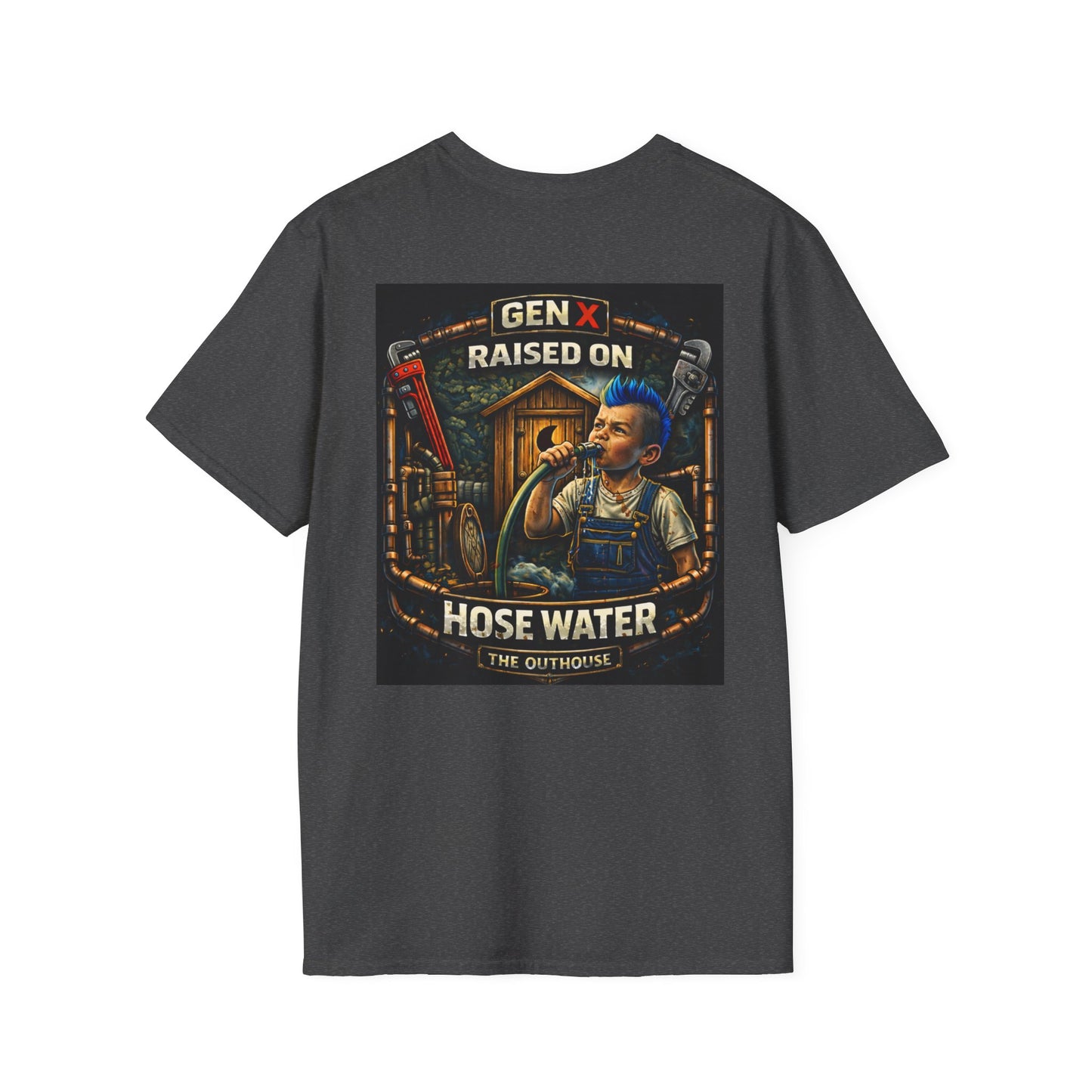 Gen X Hose Water T-Shirt — "Raised on Hose Water" Retro Firehouse Tee