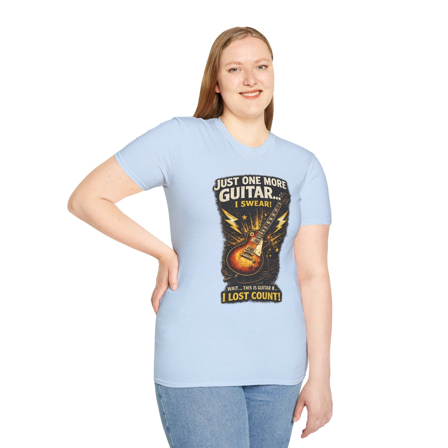 Guitar Lover T‑Shirt — "Just One More Guitar, I Lost Count" Retro Electric Guitar Tee