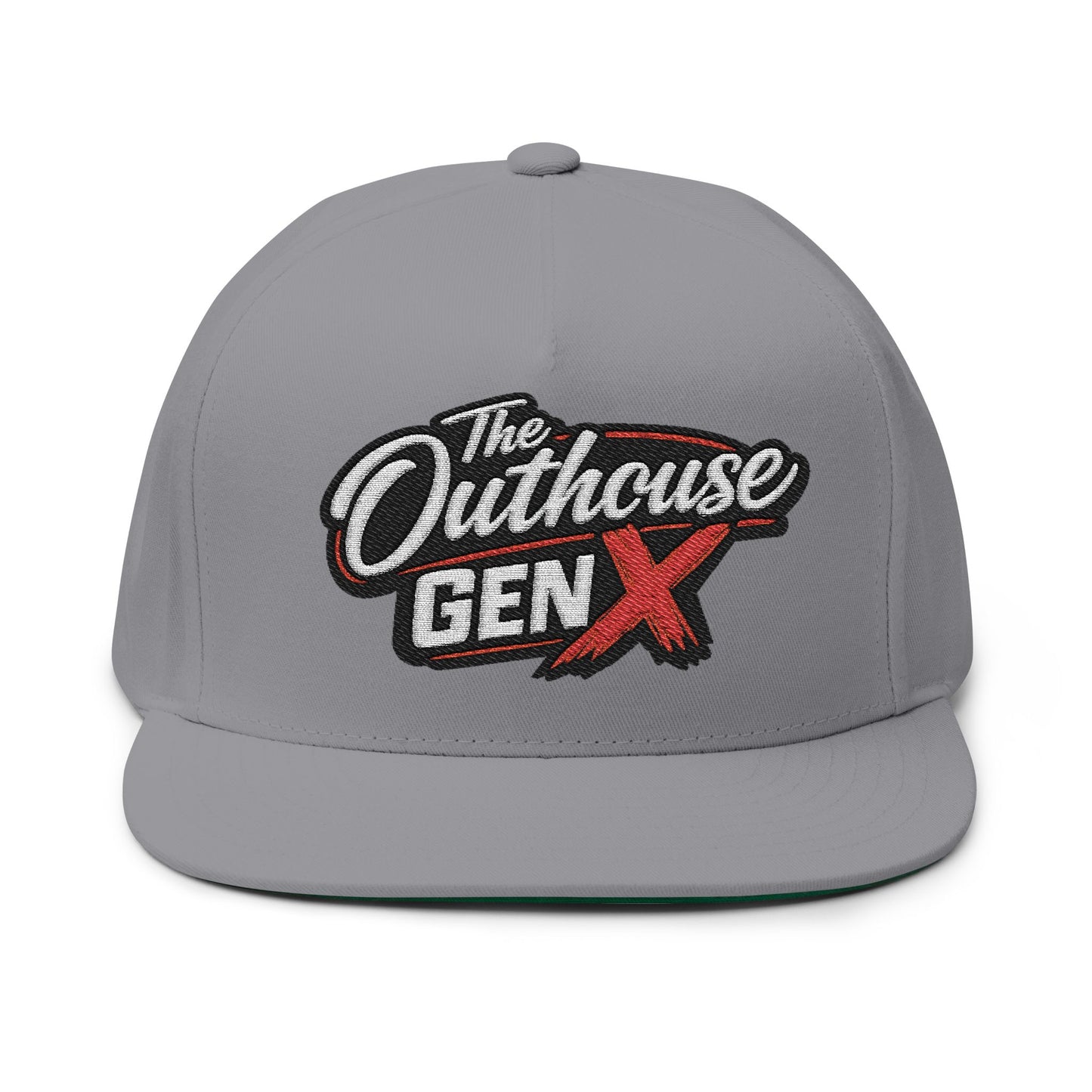 Flat Bill Cap — "The Outhouse Gen X" Embroidered Snapback