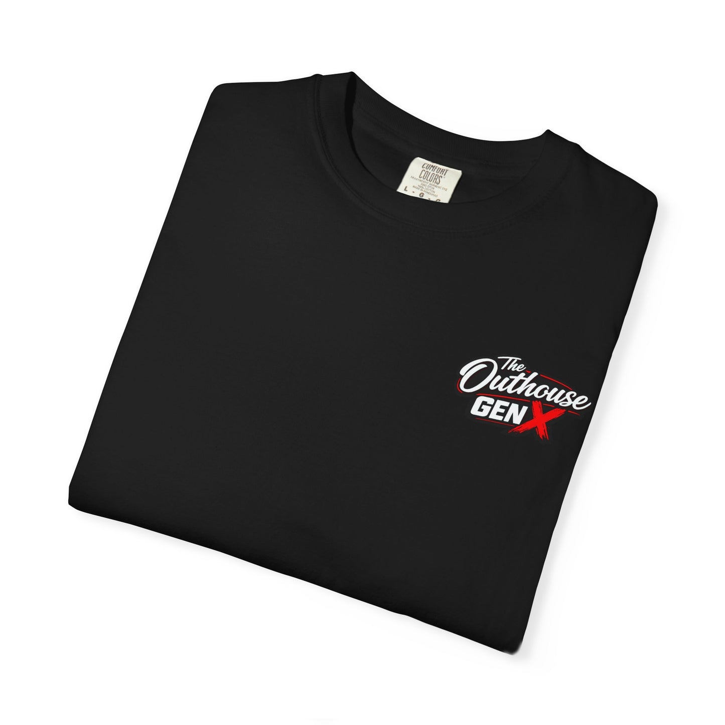 Outhouse Gen X Graphic T-Shirt — Vintage Campfire Adventure Back Print