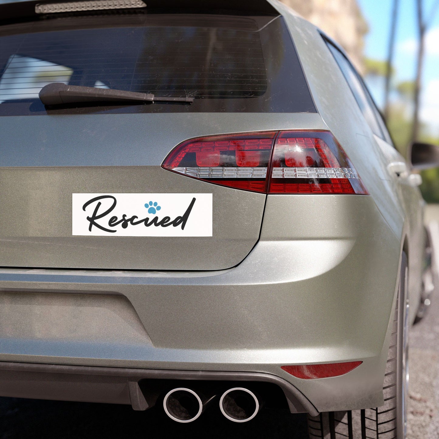 Car Magnet - "Rescued Is My Favorite Breed" Paw Print Rescue Sticker for Dog Lovers