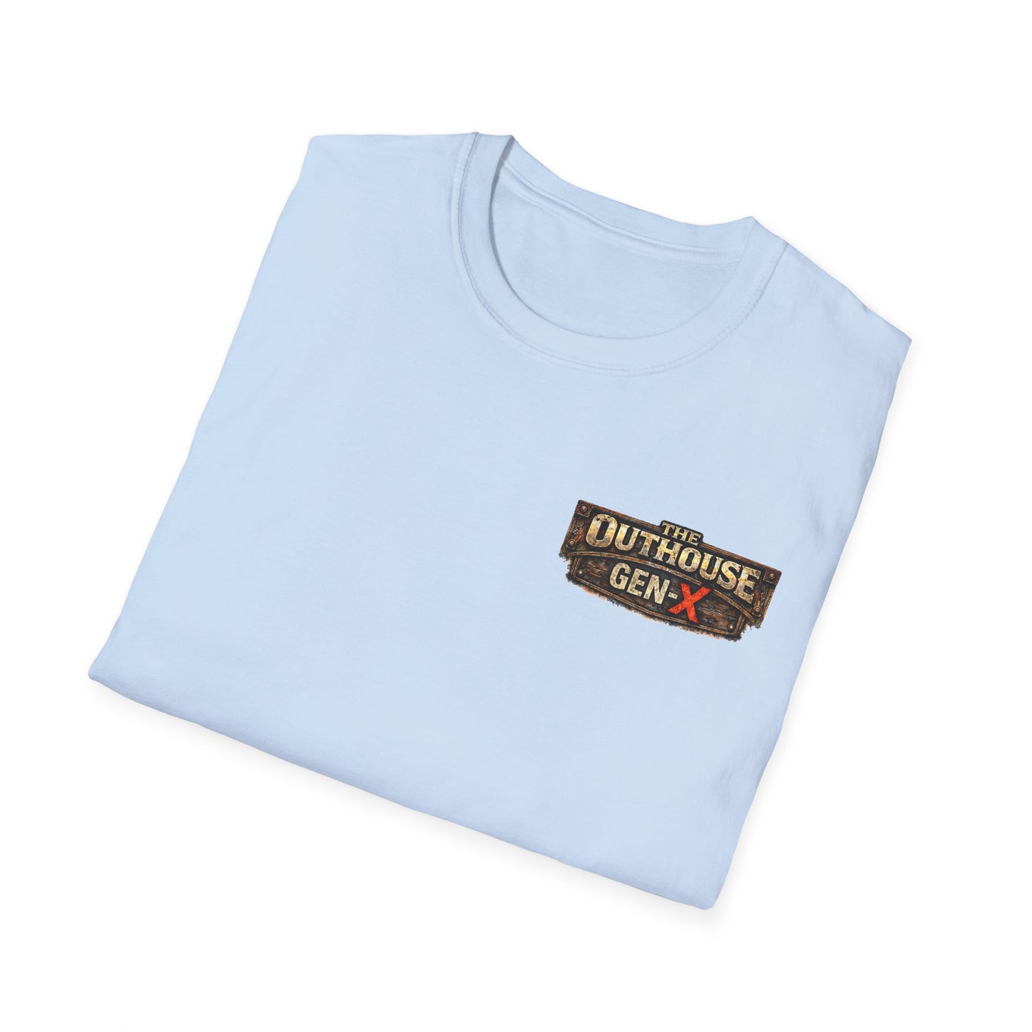 Outhouse Salute T-Shirt — Rustic Hand Gesture Graphic Tee
