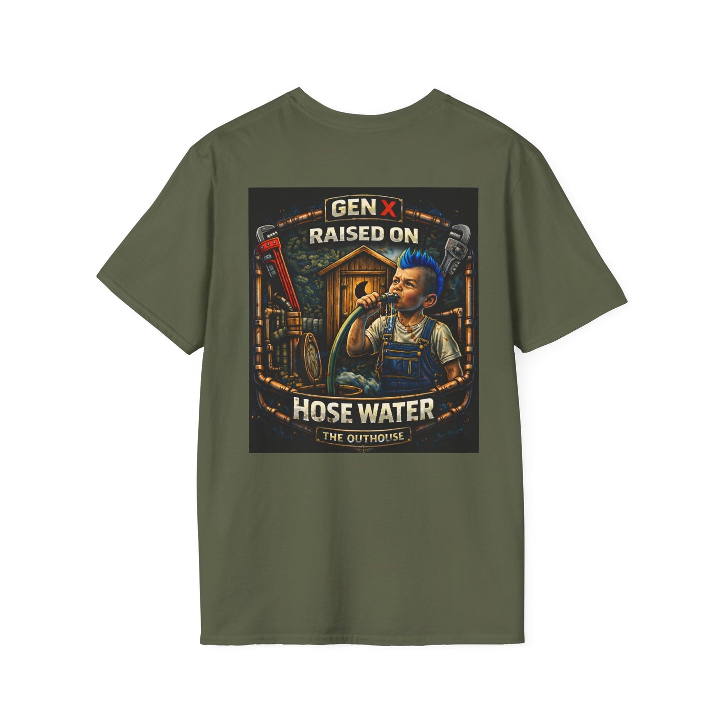 Gen X Hose Water T-Shirt — "Raised on Hose Water" Retro Firehouse Tee
