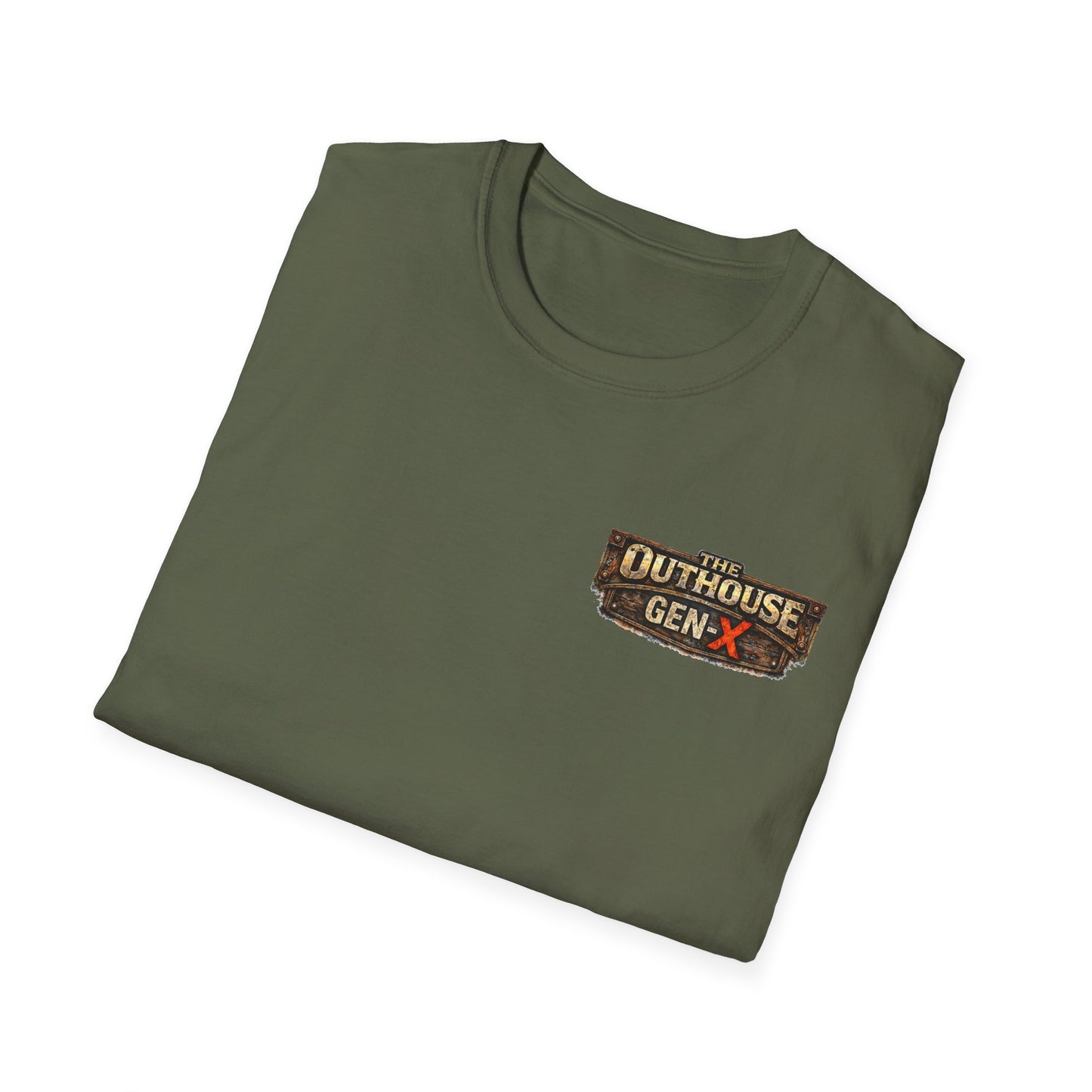Outhouse Salute T-Shirt — Rustic Hand Gesture Graphic Tee