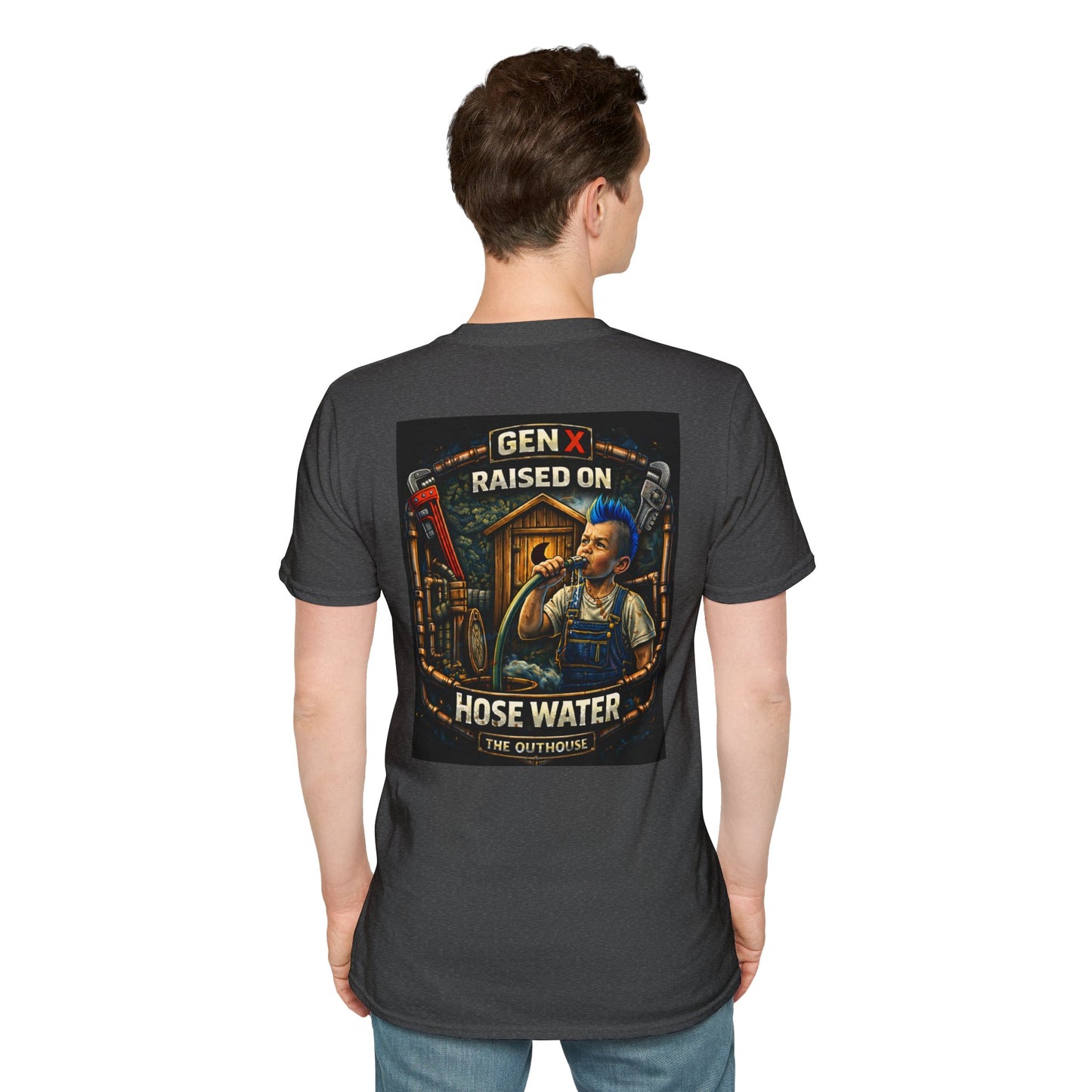 Gen X Hose Water T-Shirt — "Raised on Hose Water" Retro Firehouse Tee