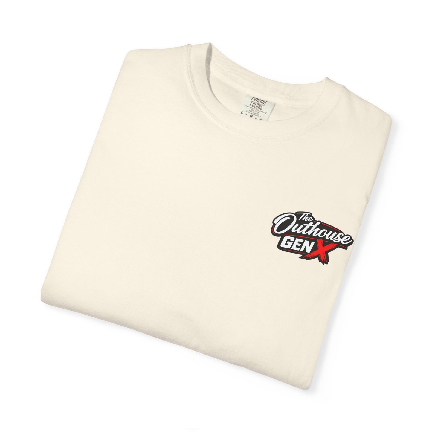 Outhouse Gen X Graphic T-Shirt — Vintage Campfire Adventure Back Print