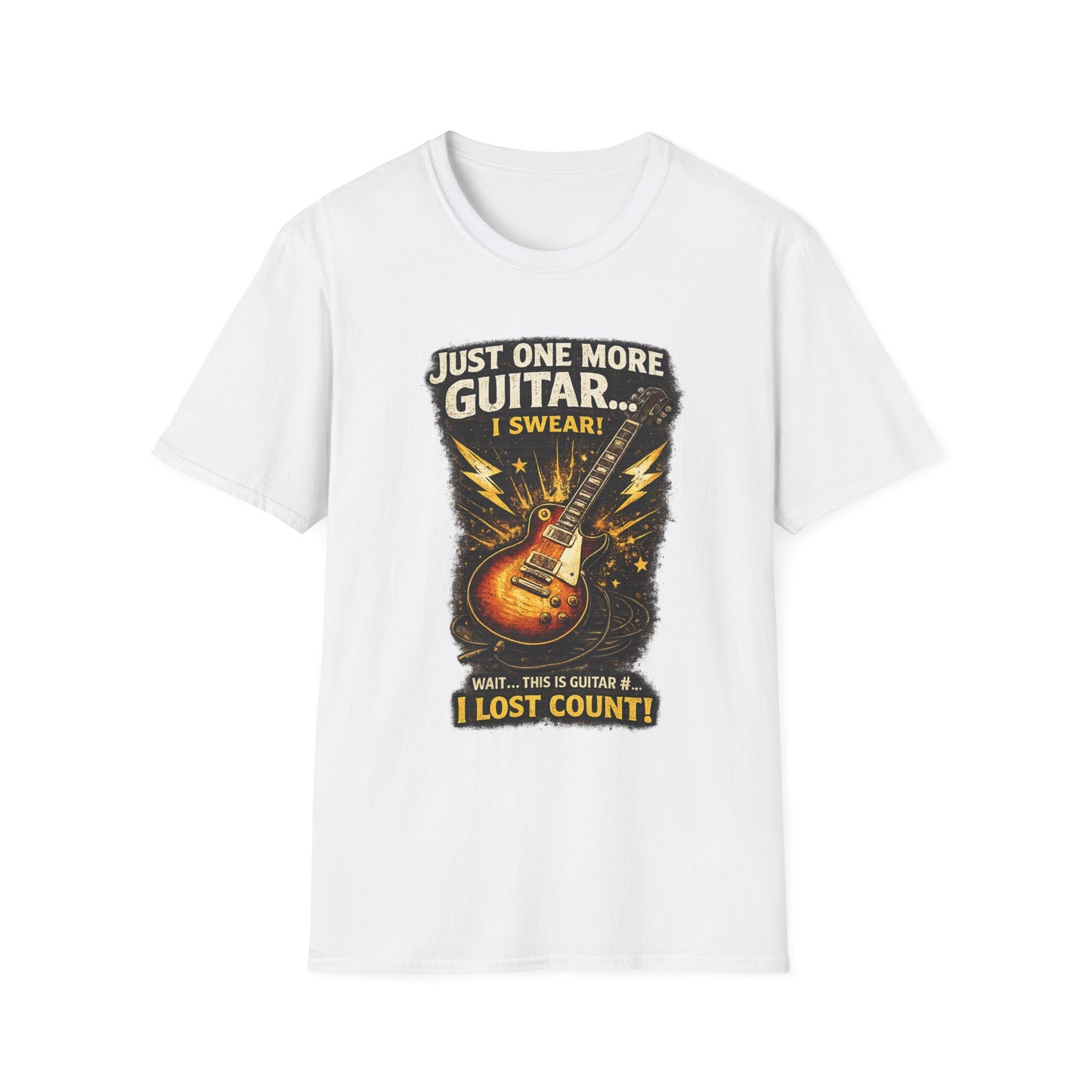 Guitar Lover T‑Shirt — "Just One More Guitar, I Lost Count" Retro Electric Guitar Tee
