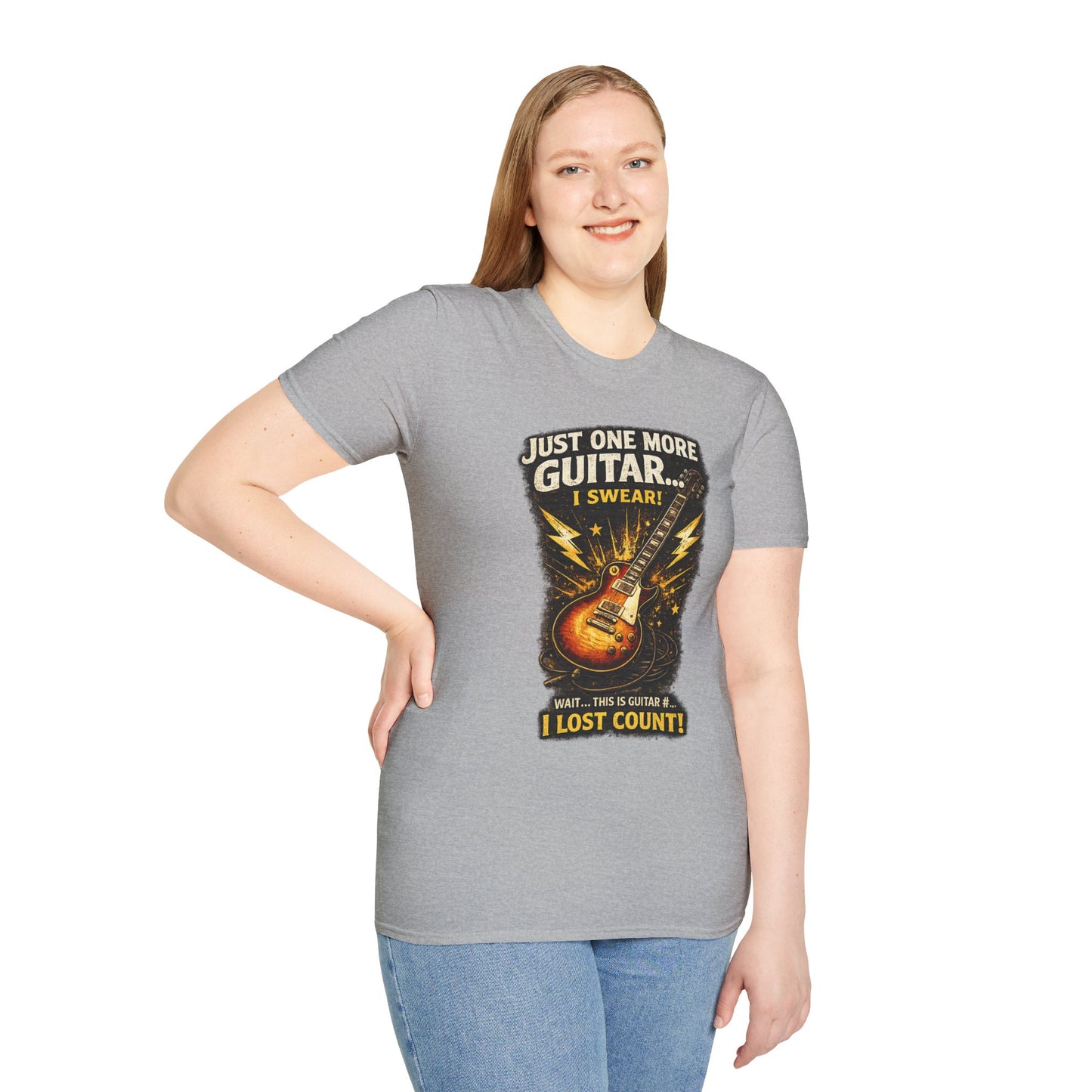 Guitar Lover T‑Shirt — "Just One More Guitar, I Lost Count" Retro Electric Guitar Tee